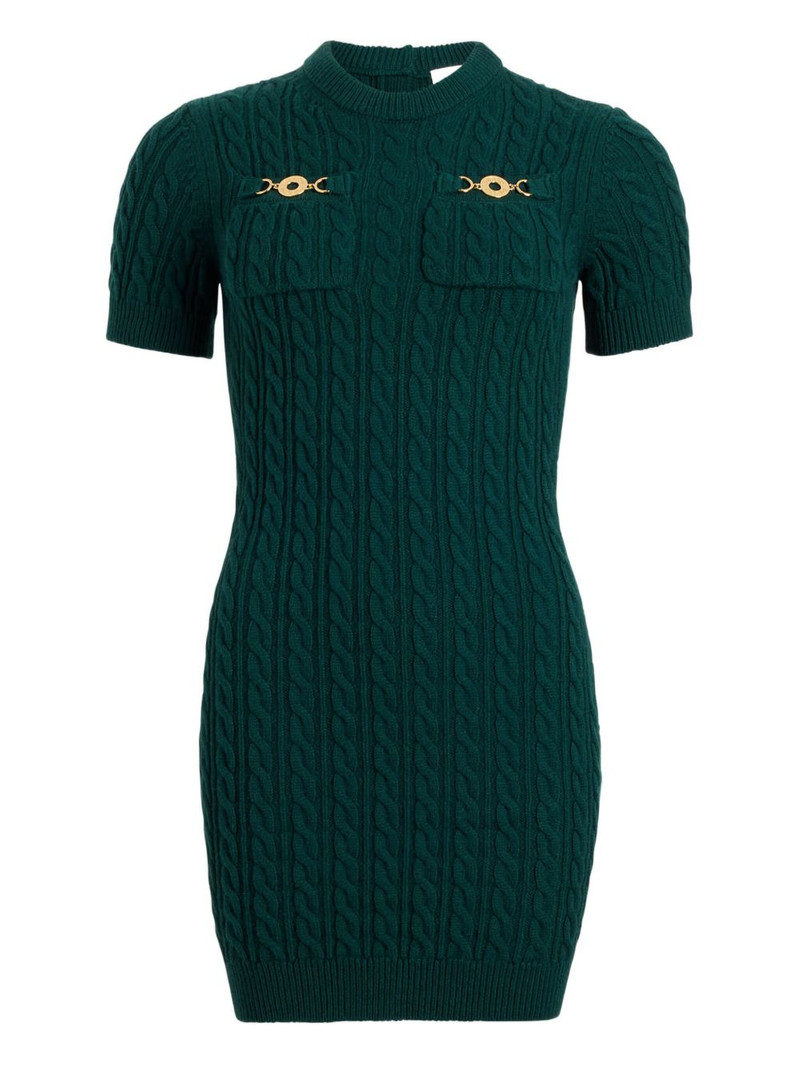 cable-knit gold-button mini dress 1