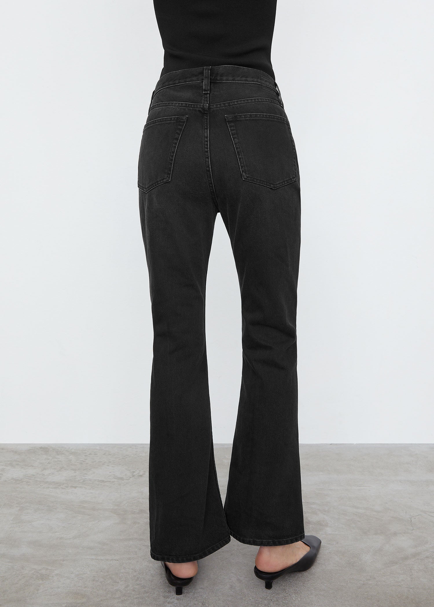 Cropped kick denim faded black - 4