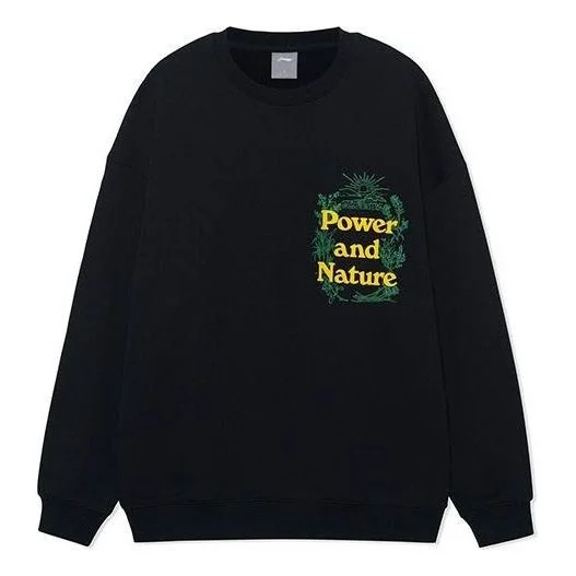 Li-Ning Outdoor Series Alphabet Printing Round Neck Pullover 'Black' AWDRF29-3 - 1