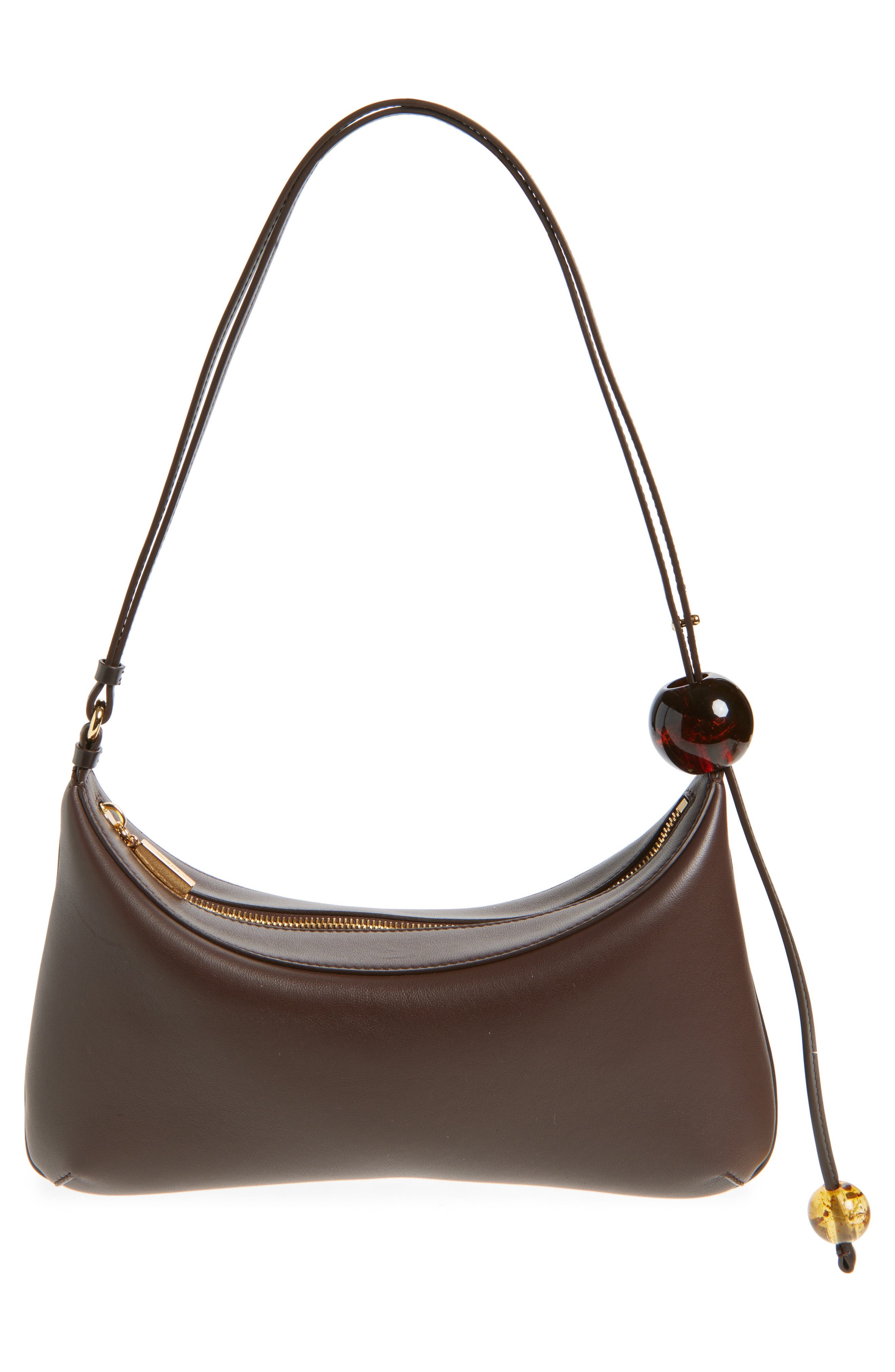 Jacquemus Le Grand Bisou Perle Leather Shoulder Bag in Brown at Nordstrom - 4