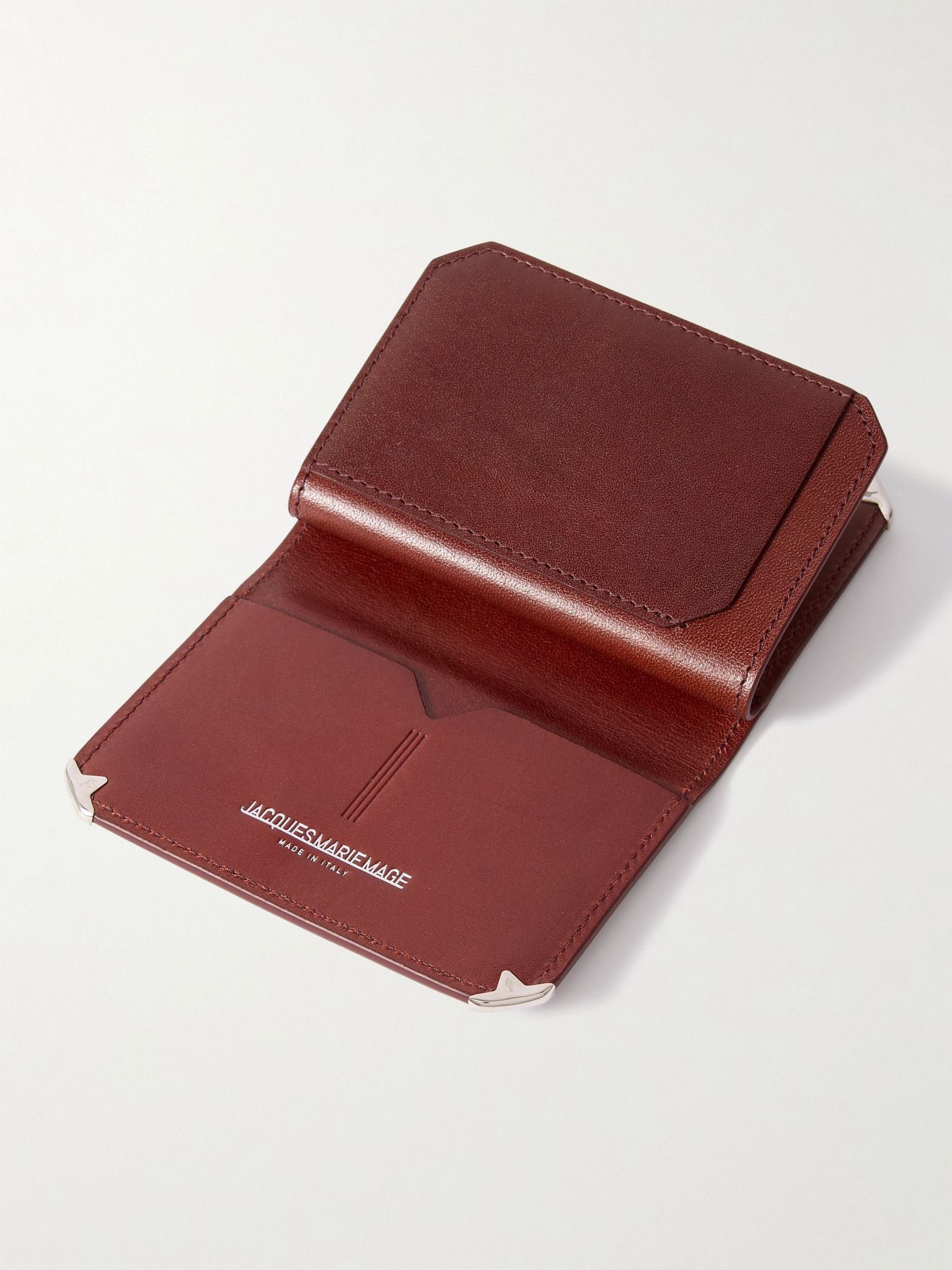 Elston Leather Trifold Wallet Burgundy - 4