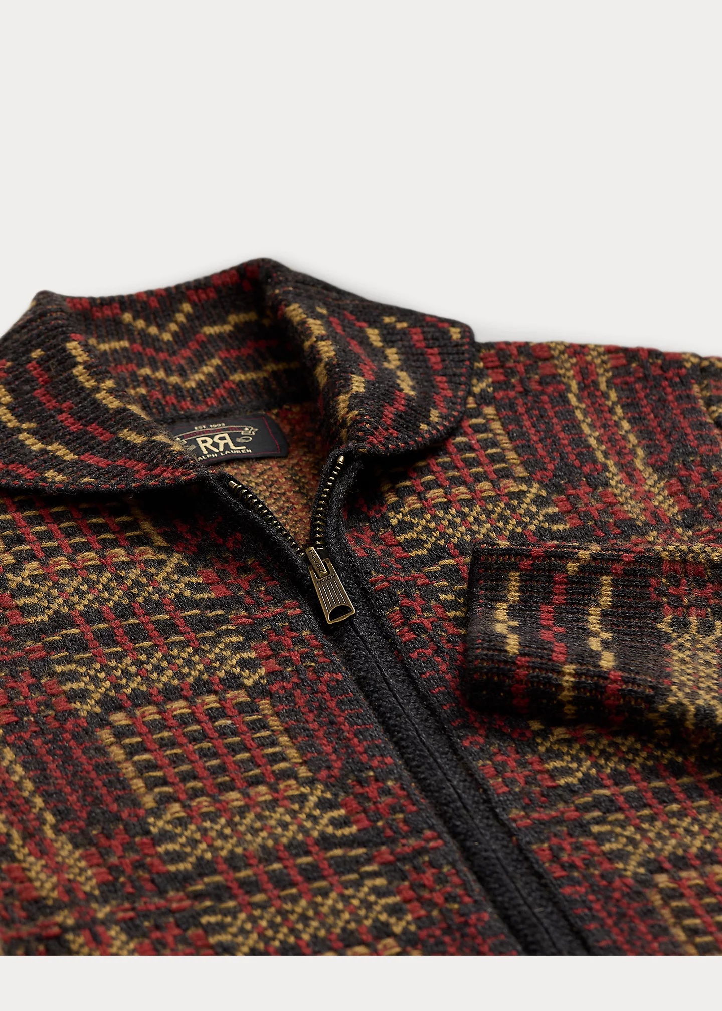 Wool Jacquard Full-Zip Cardigan - 3