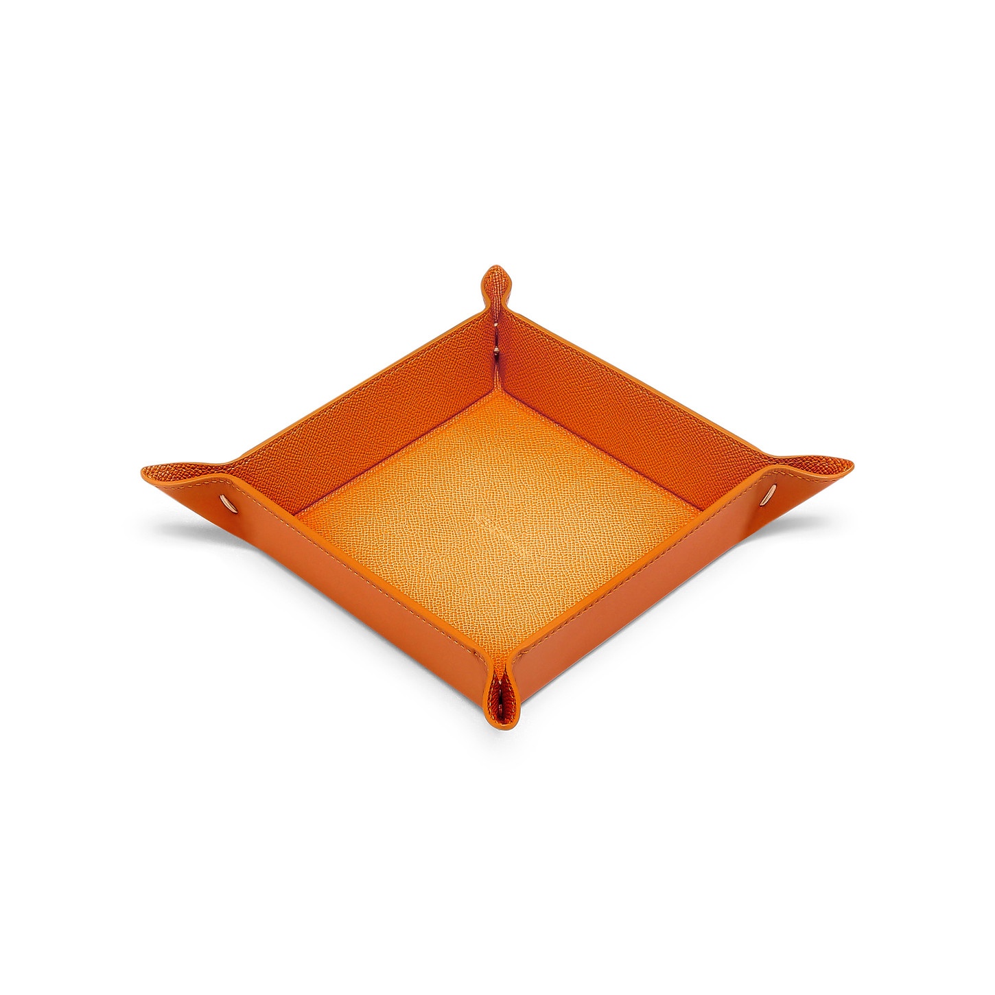 Orange saffiano leather change tray - 3