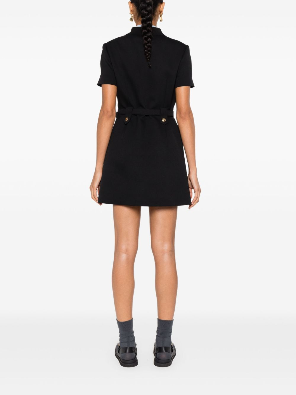 logo-belt mini dress - 4