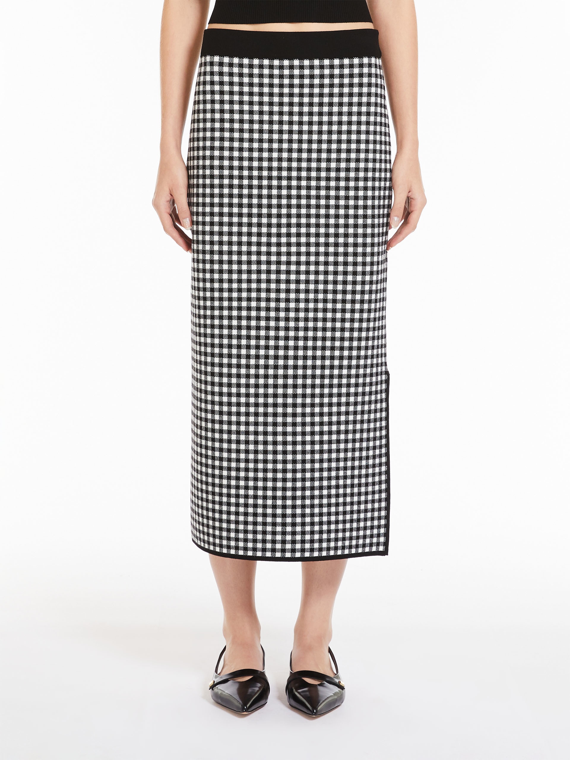 DALMINE Jacquard viscose pencil skirt - 3
