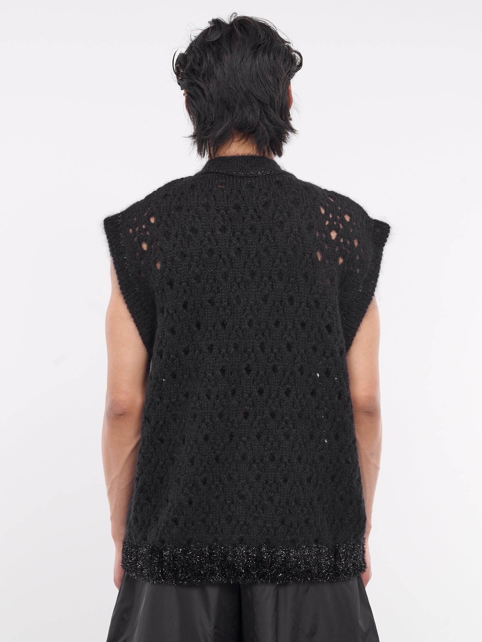 Tinsel Trim Knit Vest - 3