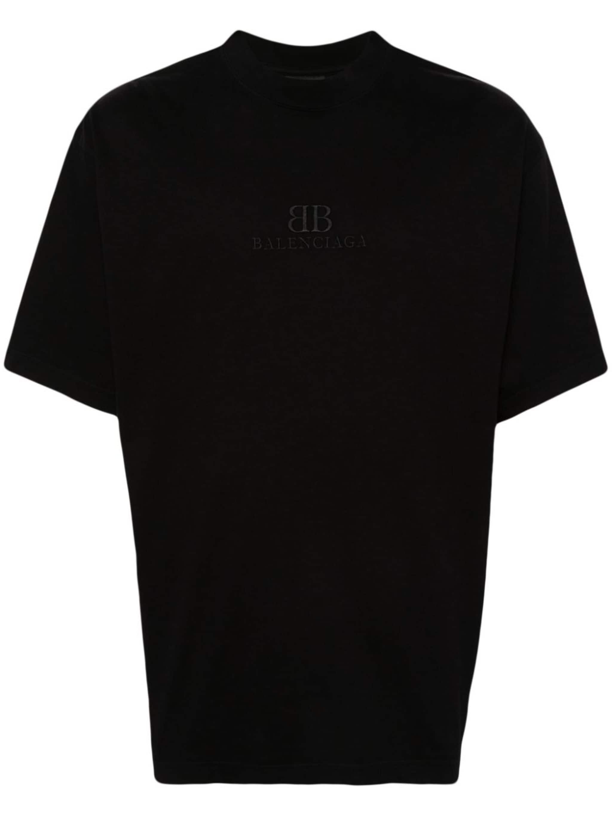 logo-embroidered cotton T-shirt - 1