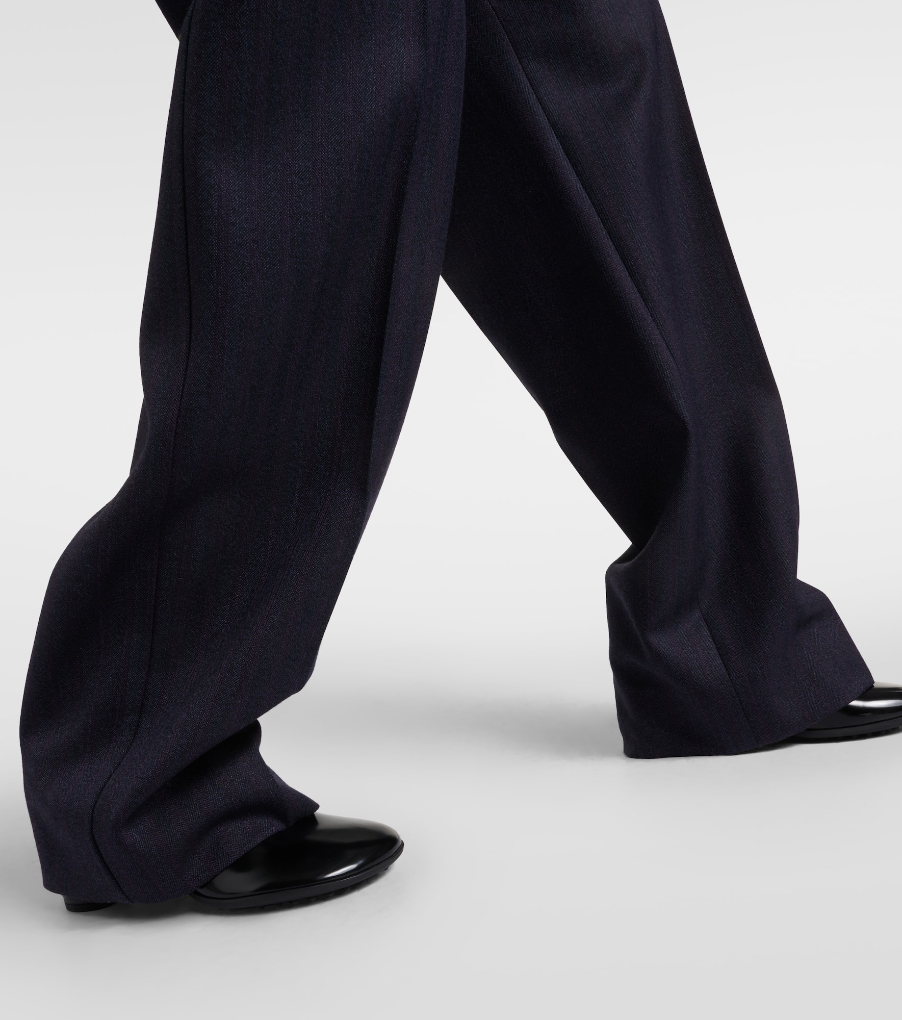 Striped high-rise wool straight pants - 5