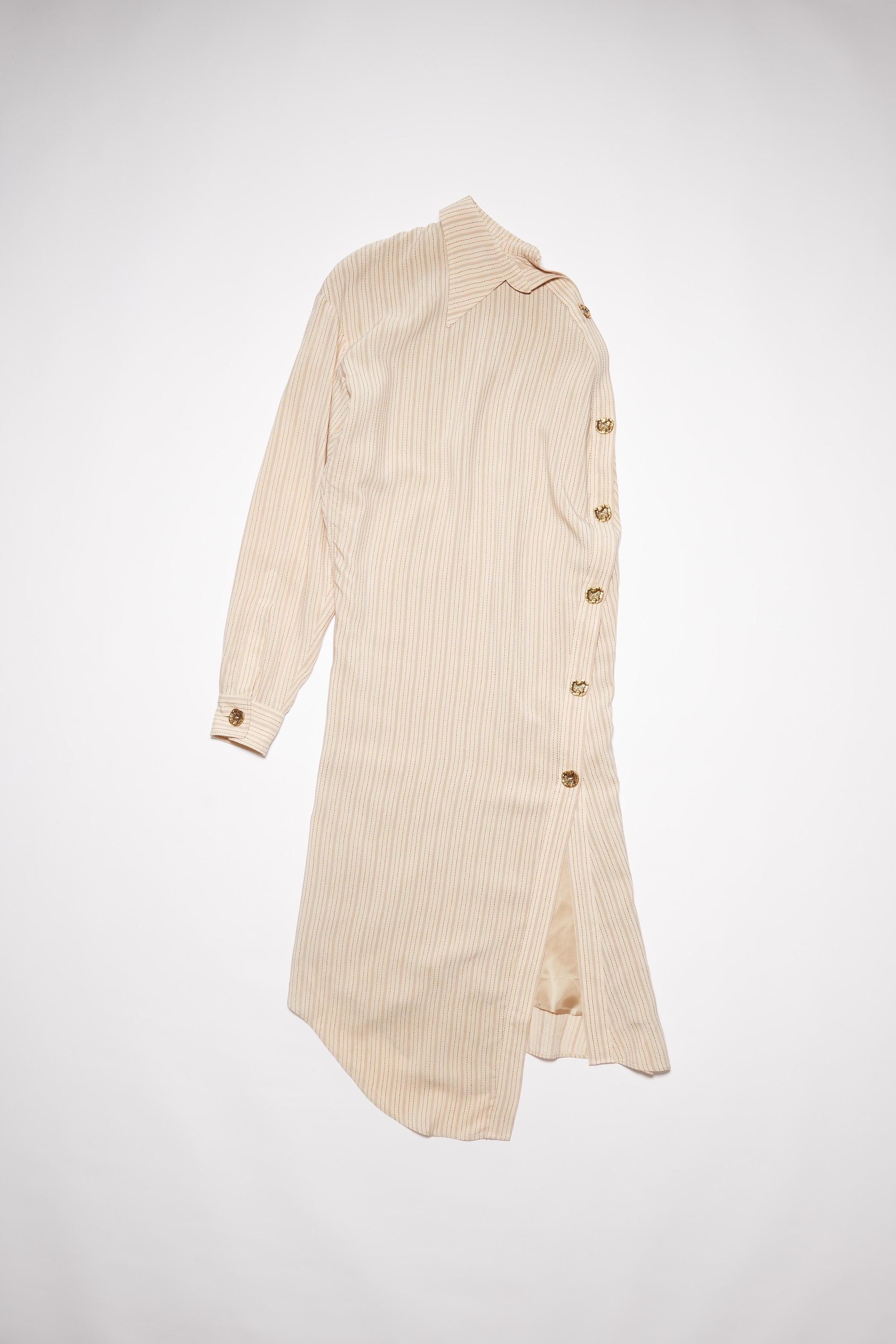 Asymmetric shirt dress - Beige/brown - 7