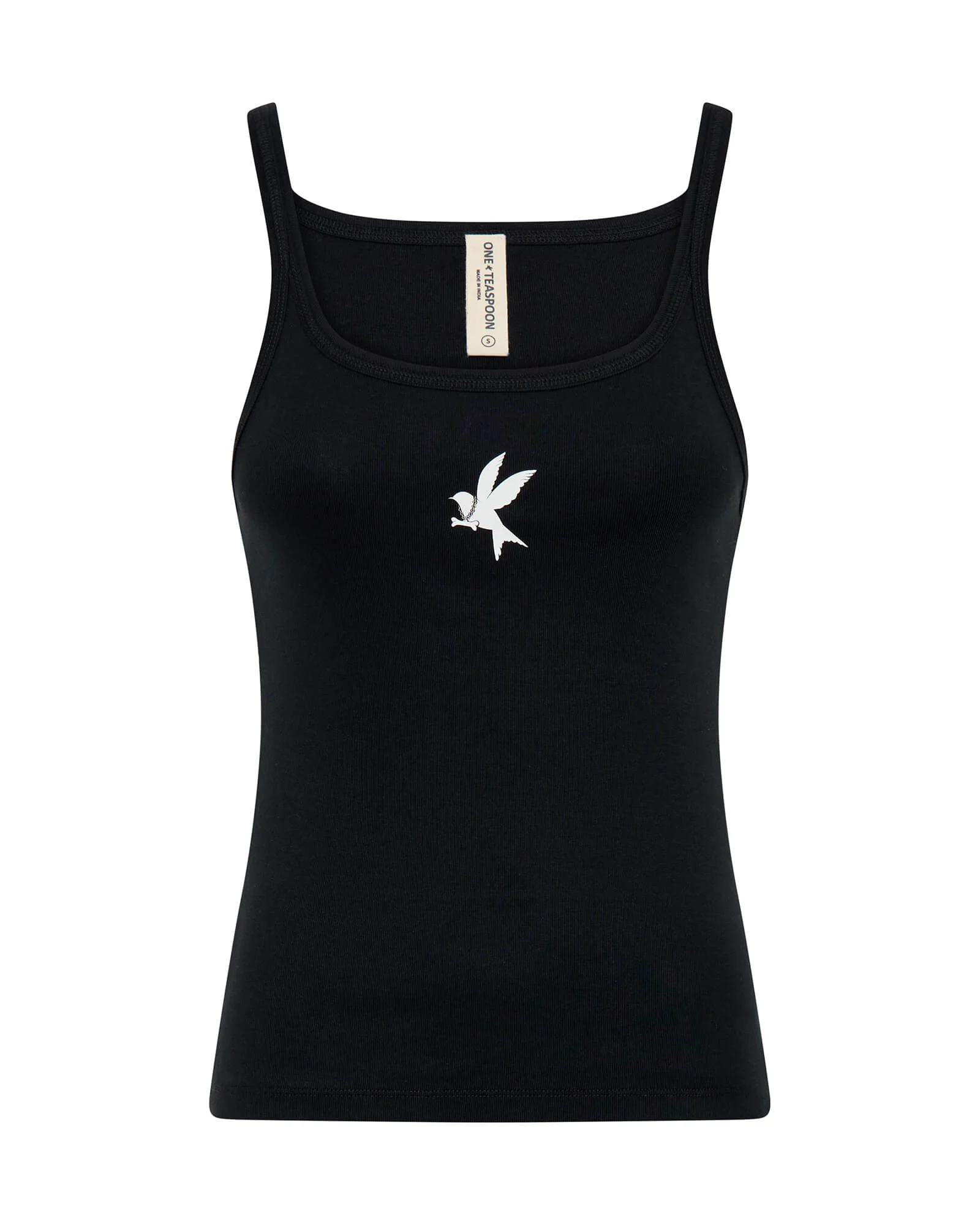 One Teaspoon Fine Ribbed Singlet - Black - 1