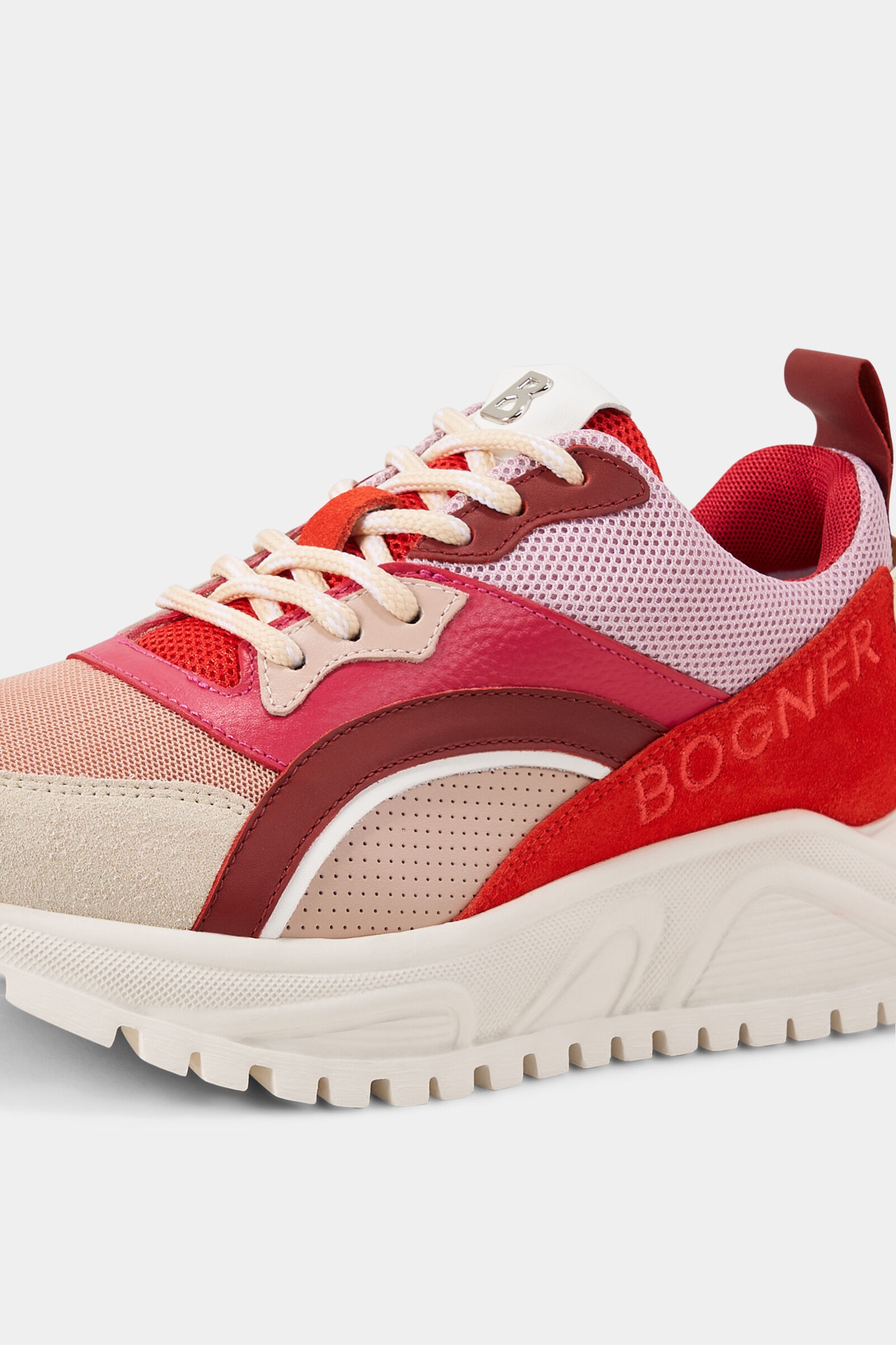 Malaga Sneaker in Coral/Pink/Beige - 4