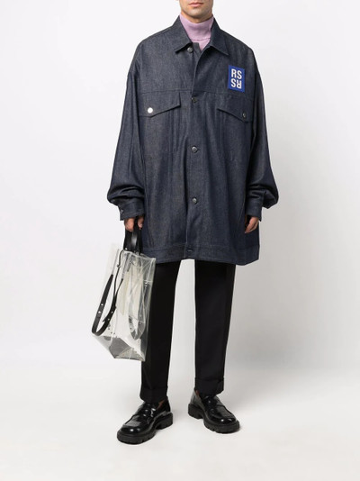 Raf Simons logo-print denim shirt jacket outlook