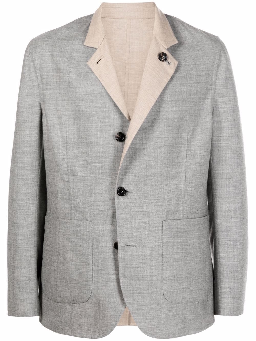 reversible single-breasted cashmere blazer - 1