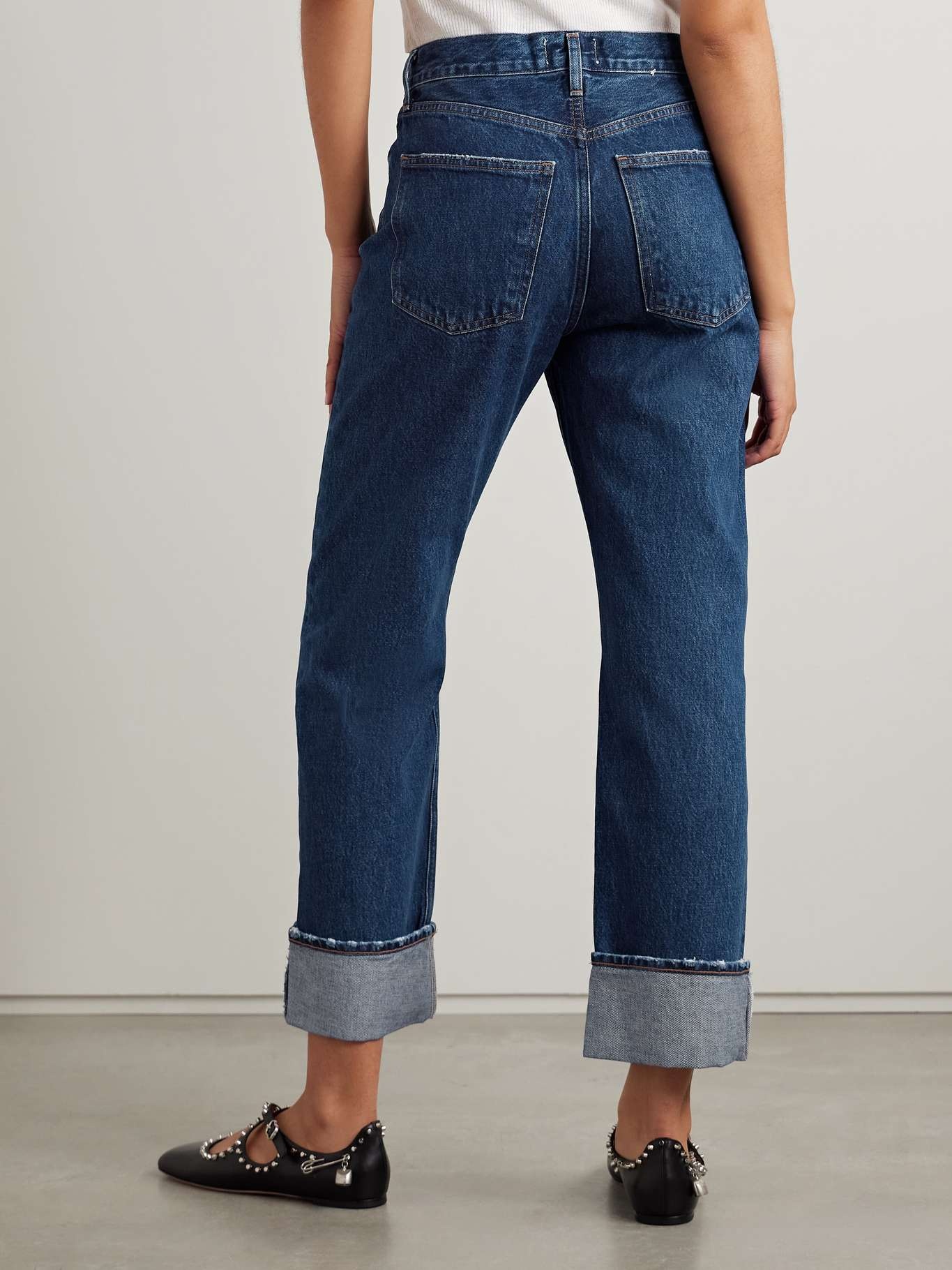 Fran cropped low-rise straight-leg jeans Dark denim - 4