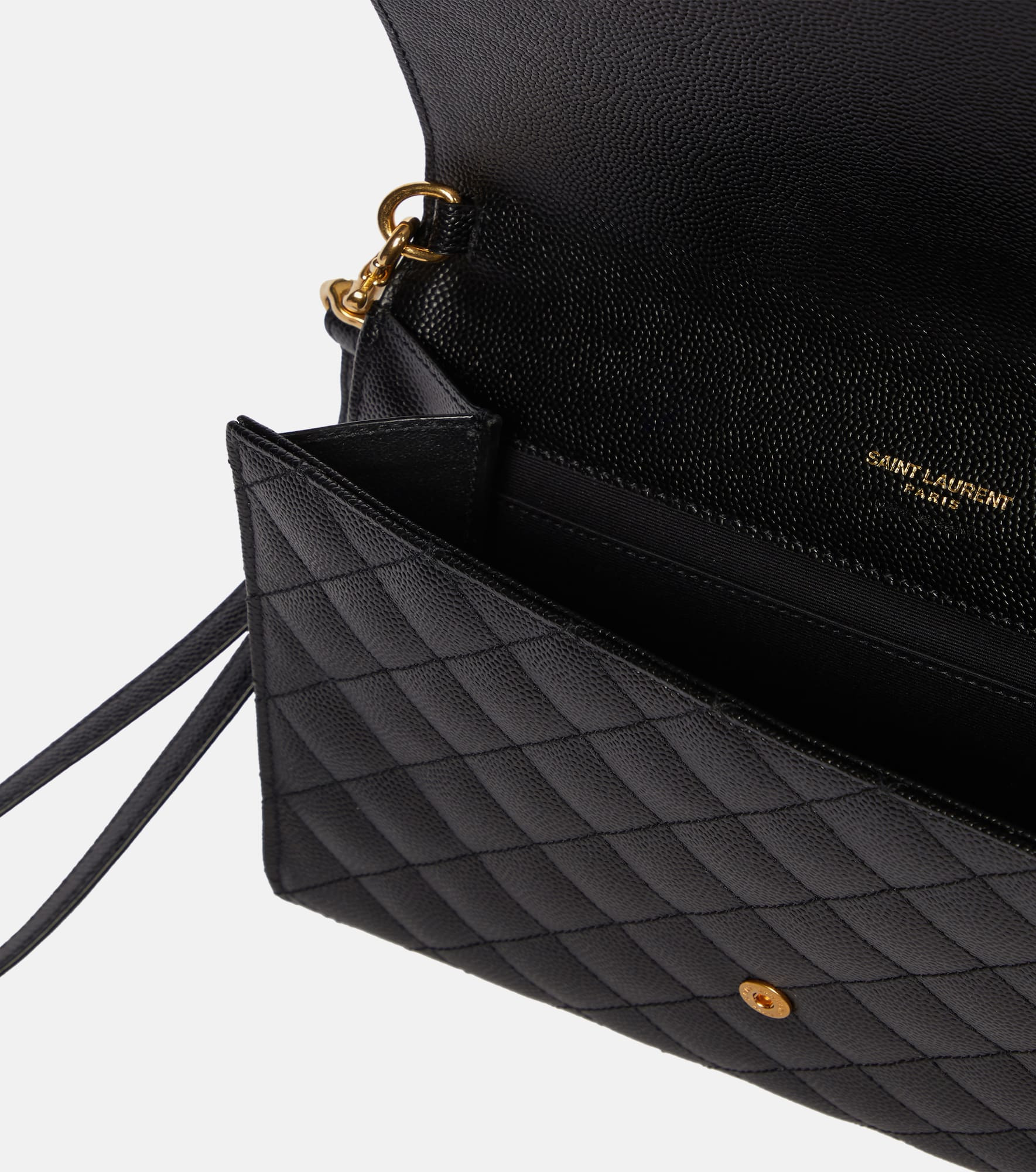 Envelope matelassé leather clutch - 3
