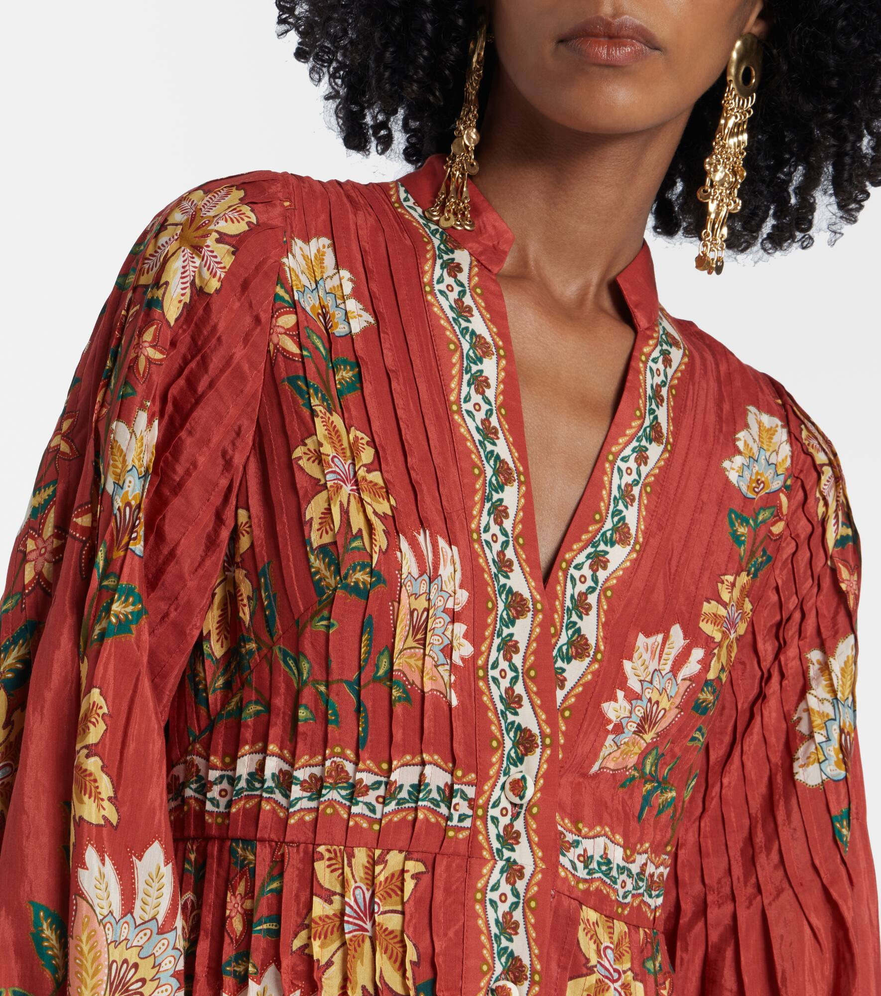 Garden Delight cotton-blend midi dress - 4