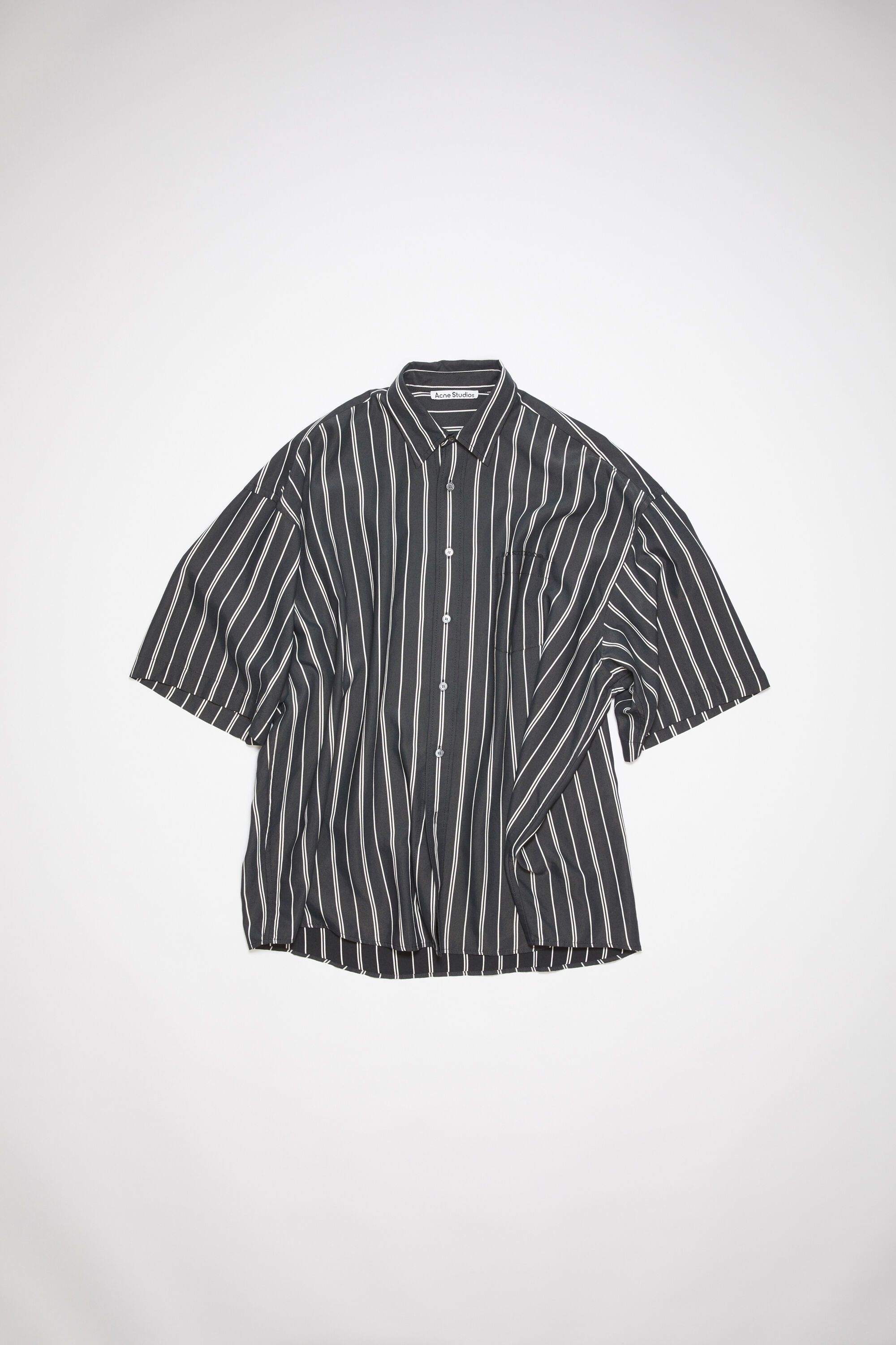 Button-up short sleeve shirt - Black - 5