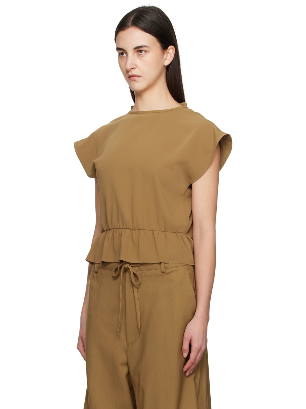 Green Fluid Ruffle Blouse - 4