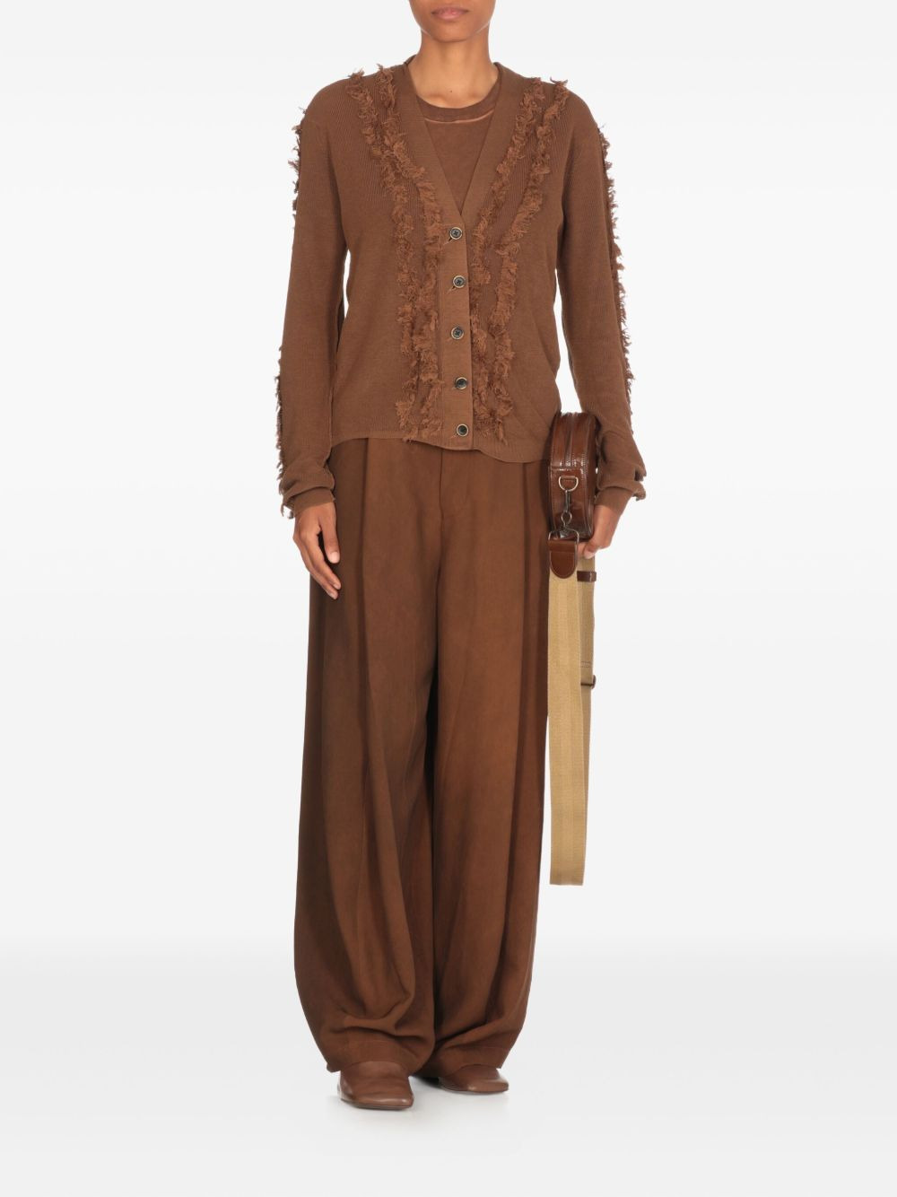 fringed buttoned cardigan - 5
