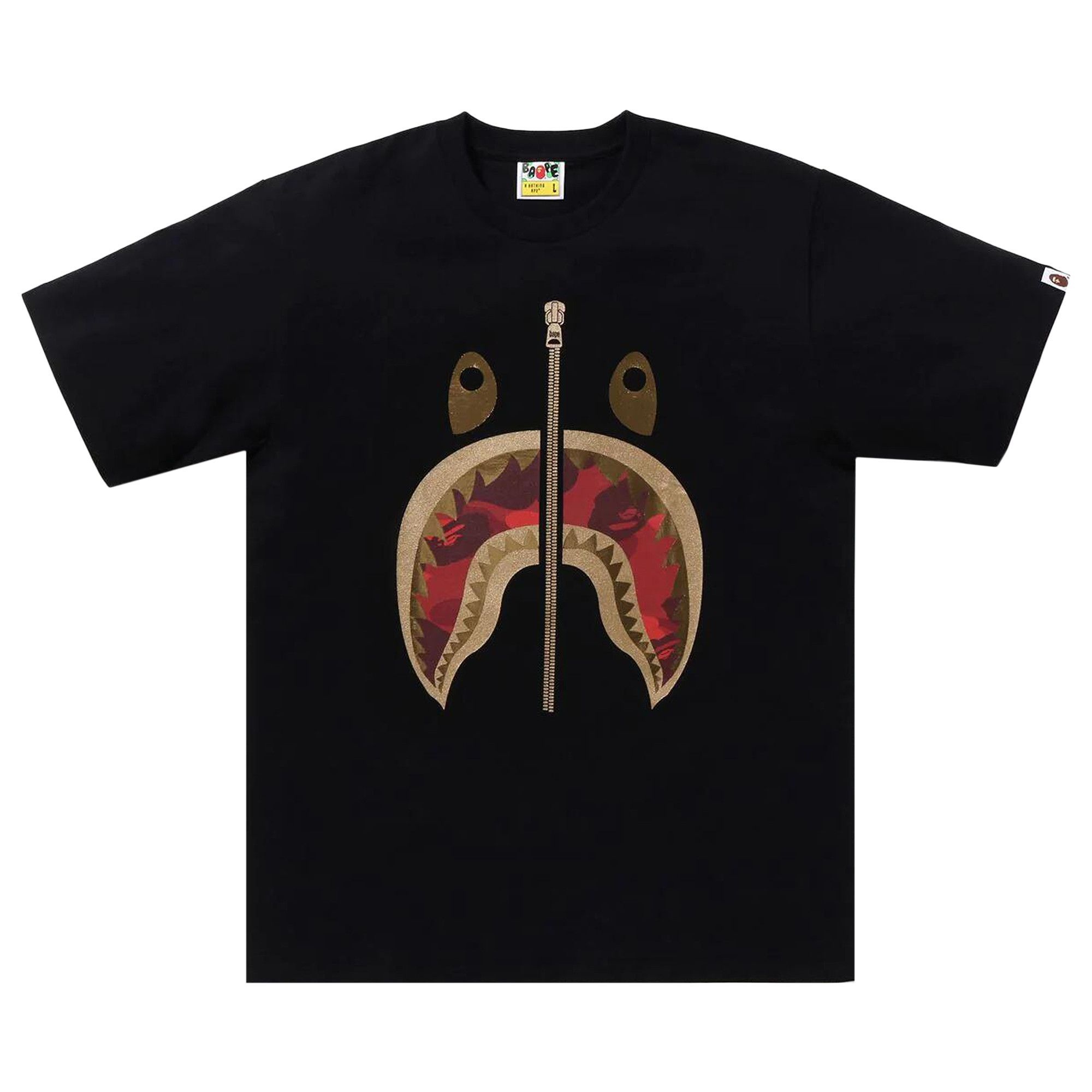 BAPE Color Camo Shark Tee 'Black/Red' - 1