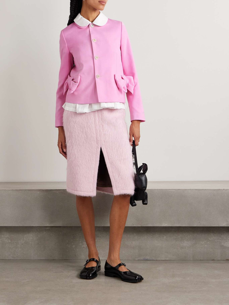 Comme des Garçons GIRL Bow-embellished wool grain de poudre jacket outlook