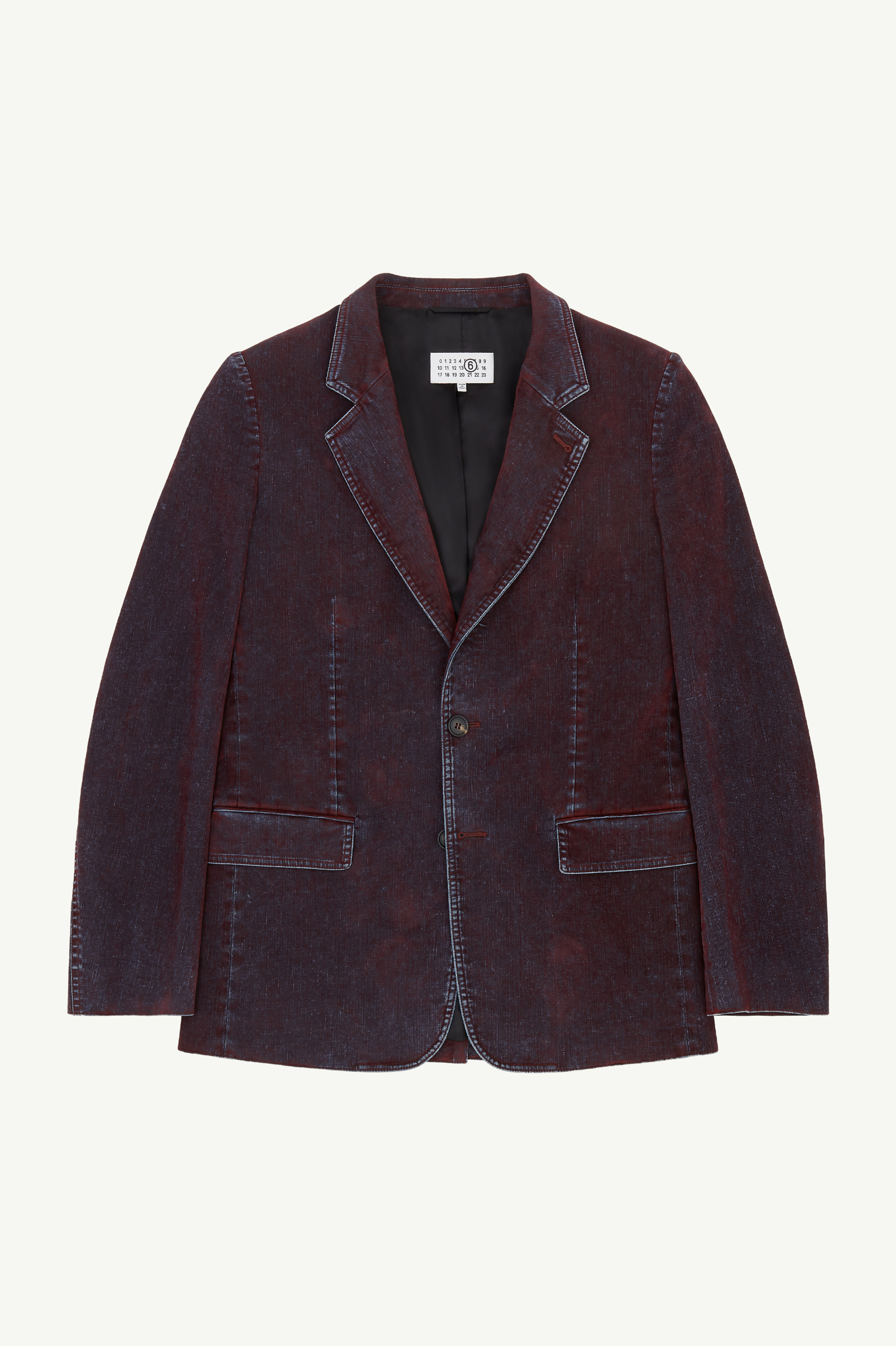 Flocked denim suit jacket - 1
