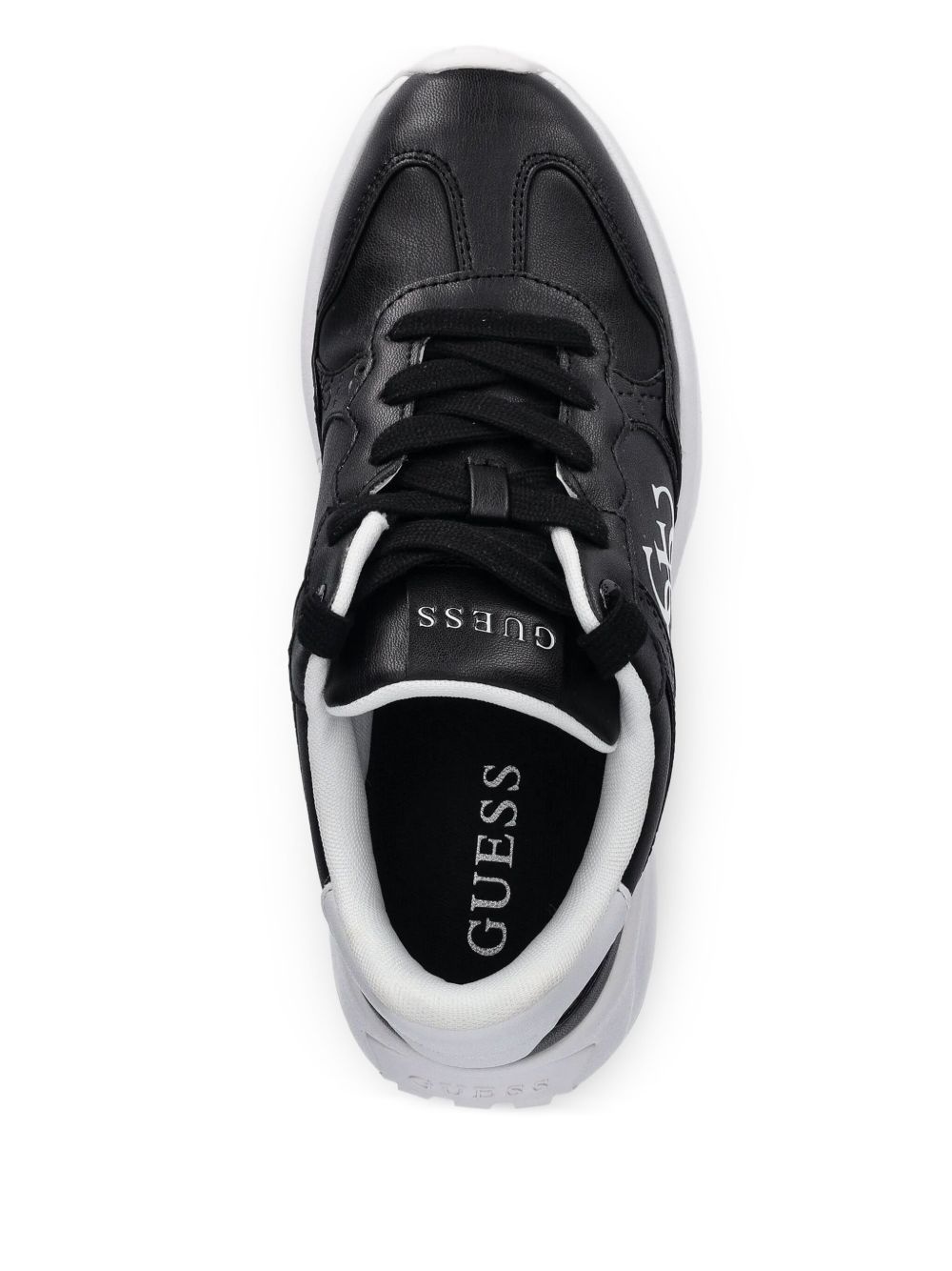 logo-plaque leather sneakers - 4