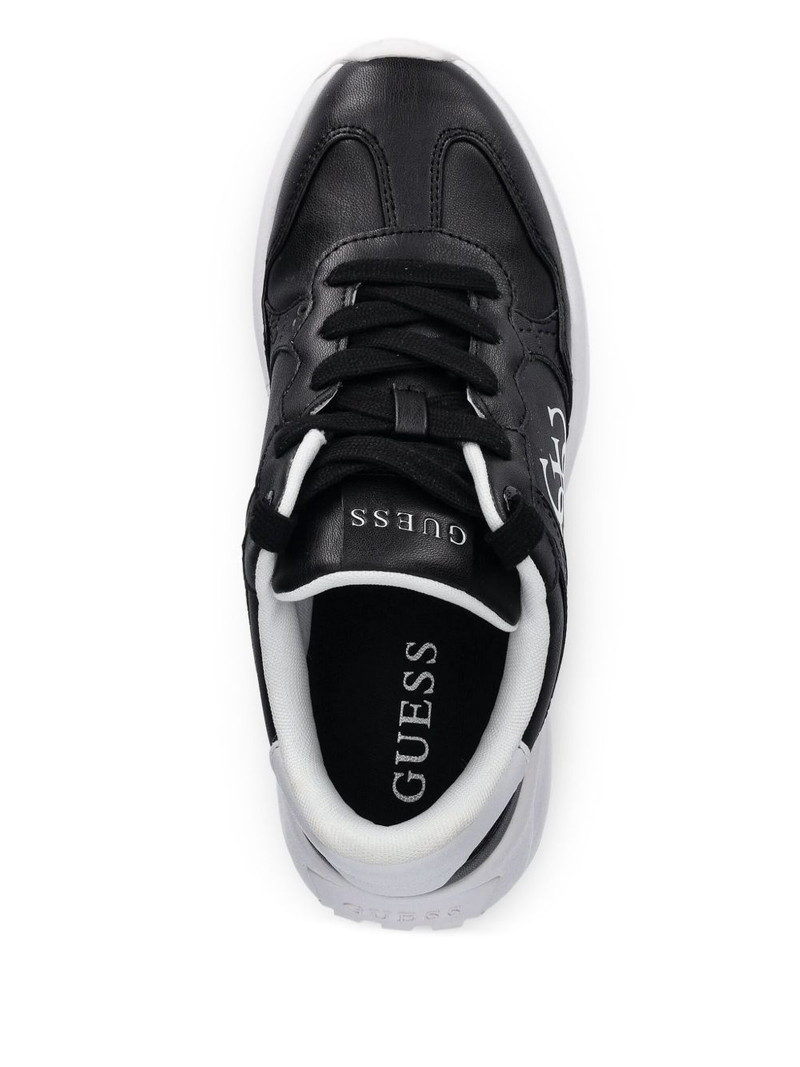 logo-plaque leather sneakers 4
