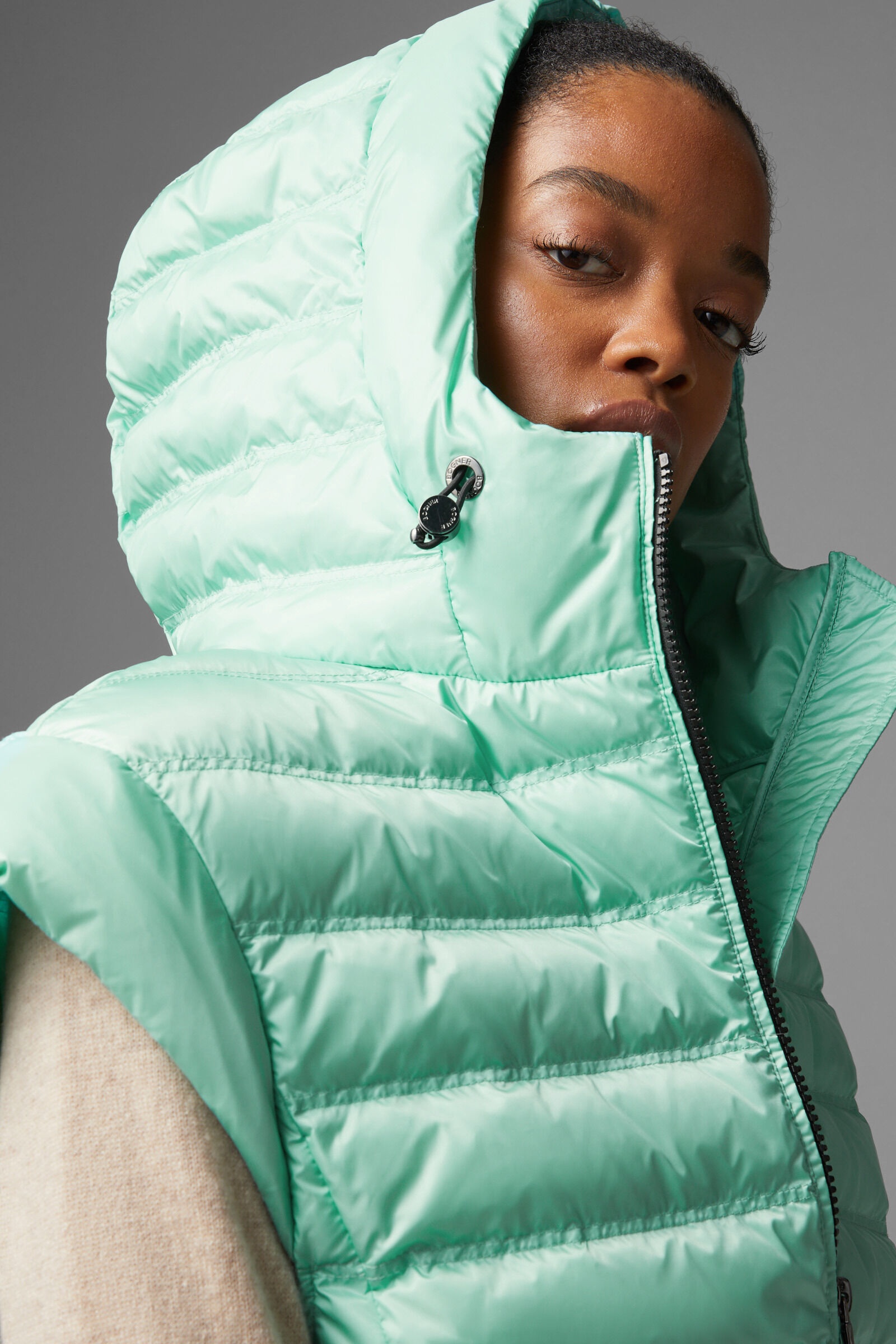 Ennie lightweight down vest in Mint - 6