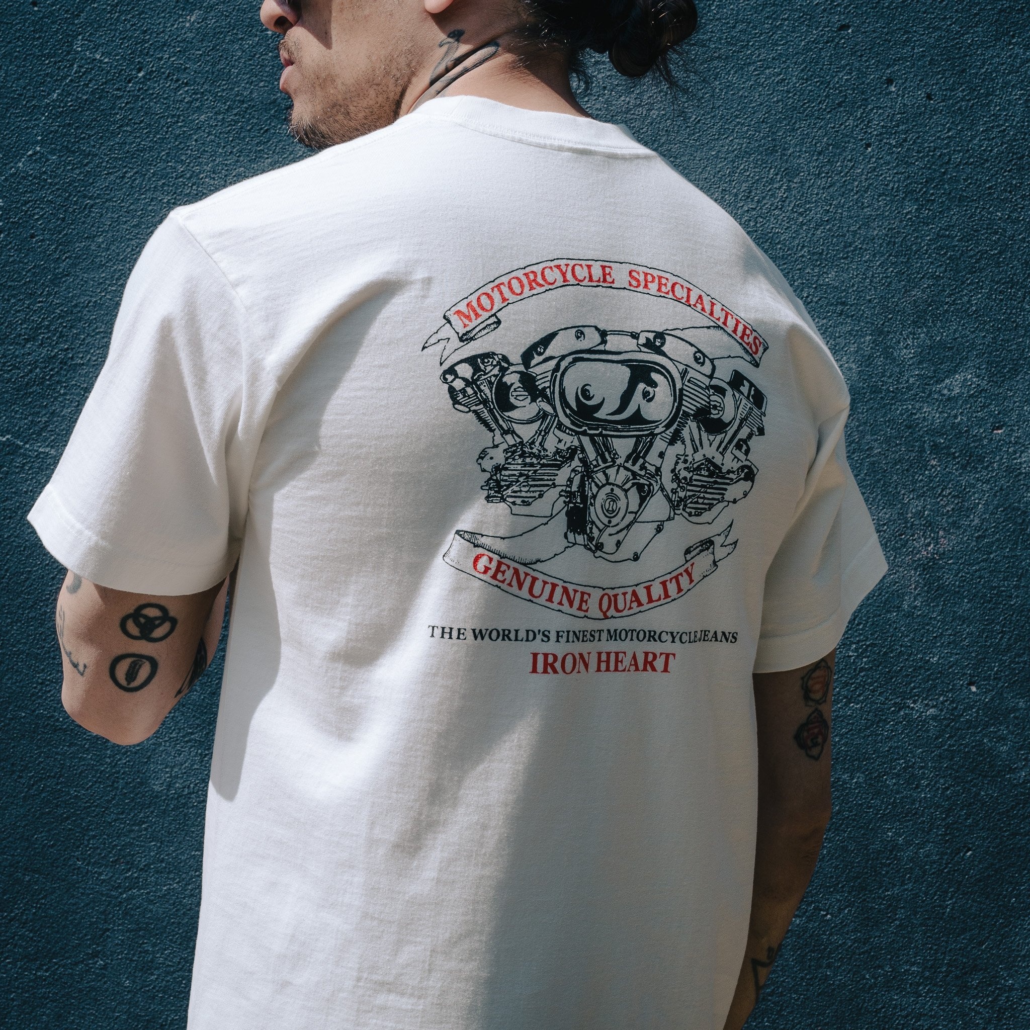 IHPT-2302-WHT 7.5oz Printed Loopwheel Crew Neck T-Shirt - White - 5