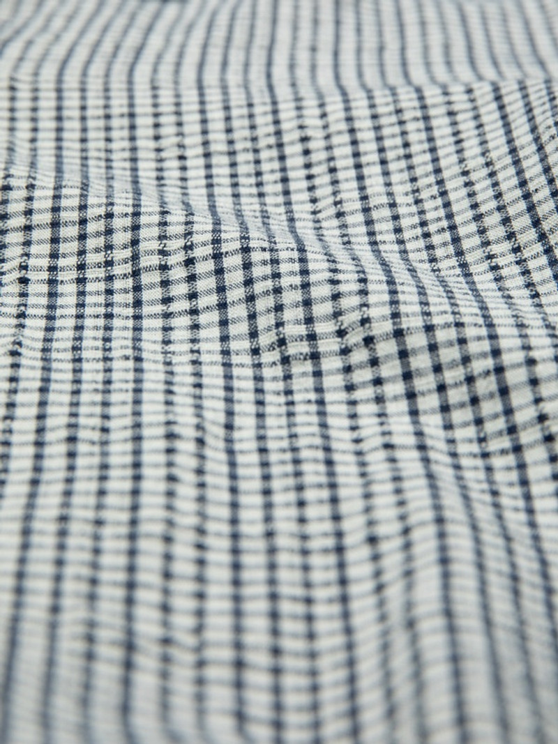 Juni Check Indigo Blouse Blue/Offwhite 8