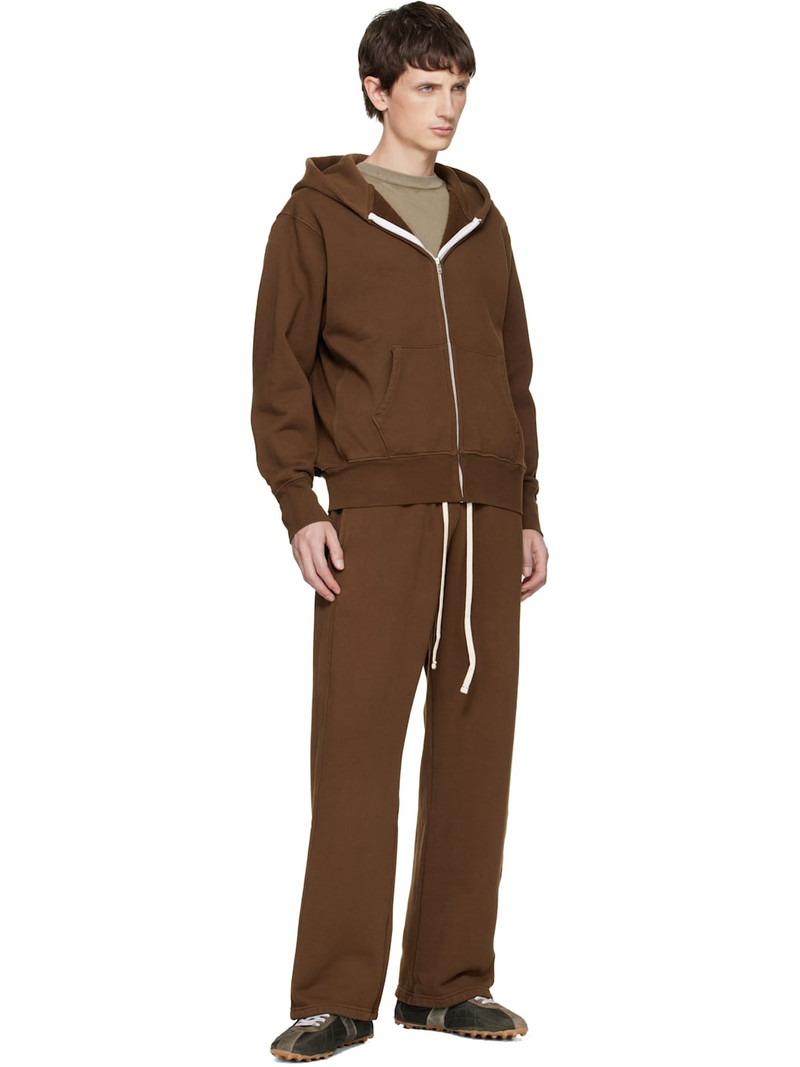 LES TIEN Brown Heavyweight Classic Sweatpants outlook