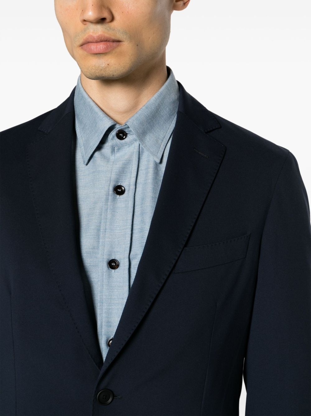 notched-lapels single-breasted blazer - 5