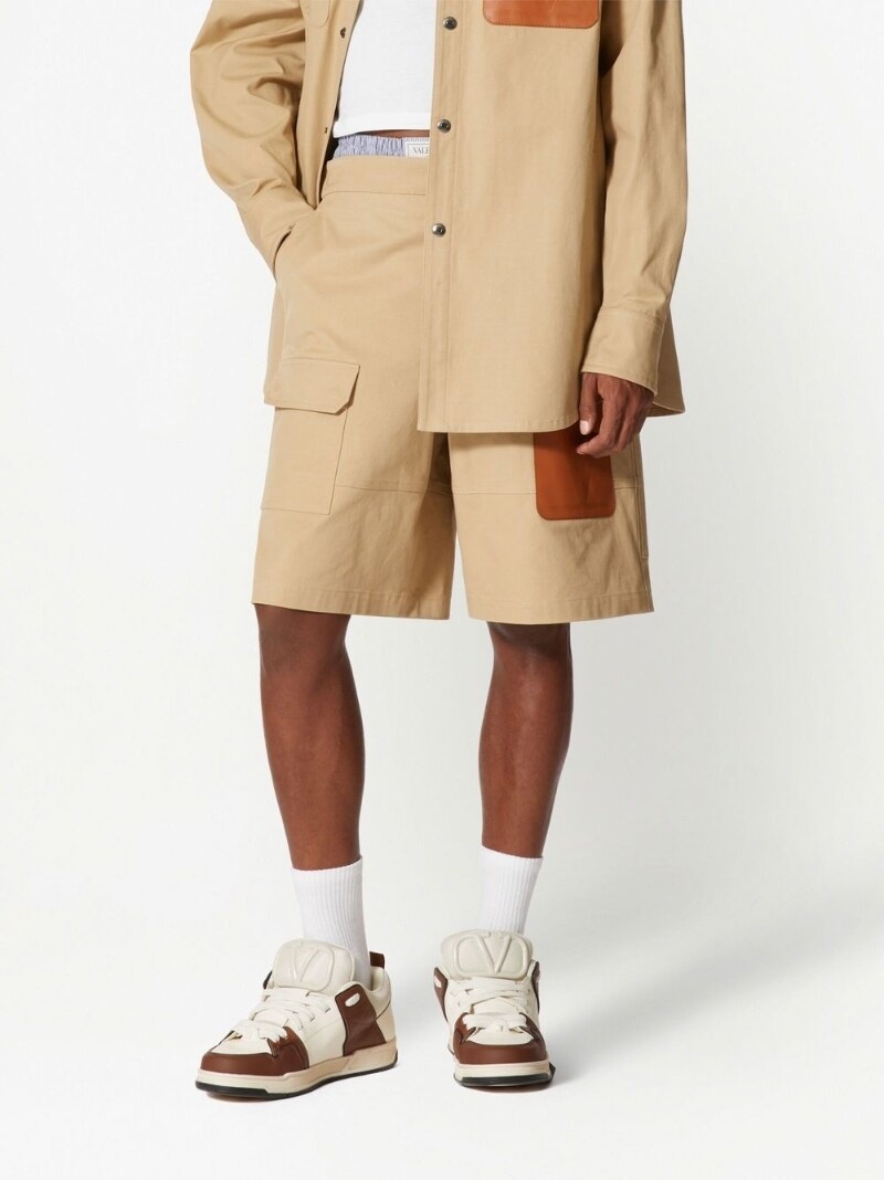 leather-pocket Bermuda shorts - 3