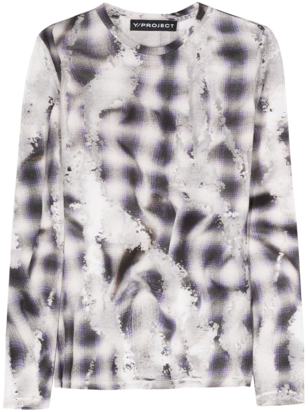 check-pattern long-sleeve T-shirt - 1