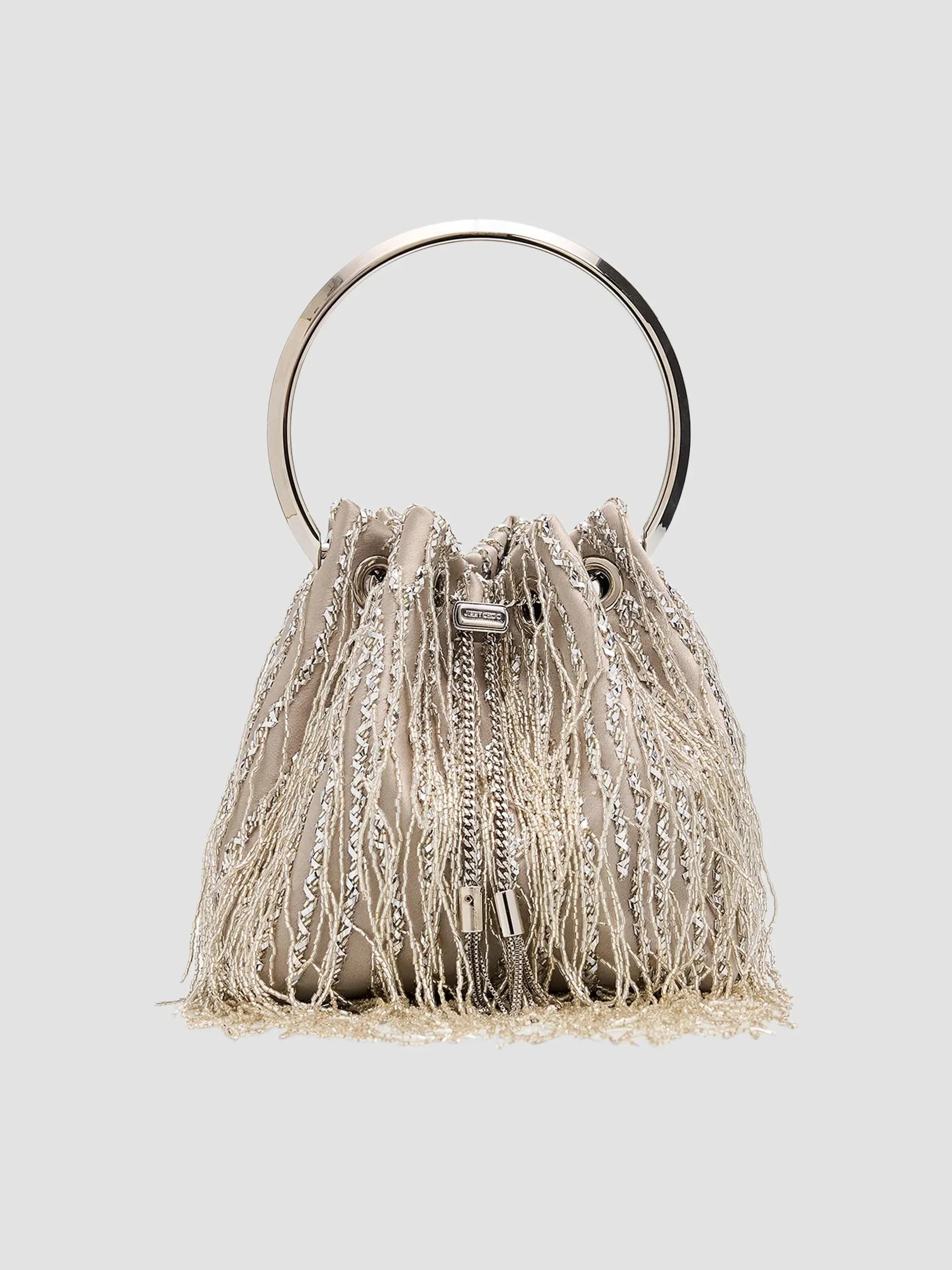 Women's Bon Bon Fringe Beaded Handle Bag - Silver - 1
