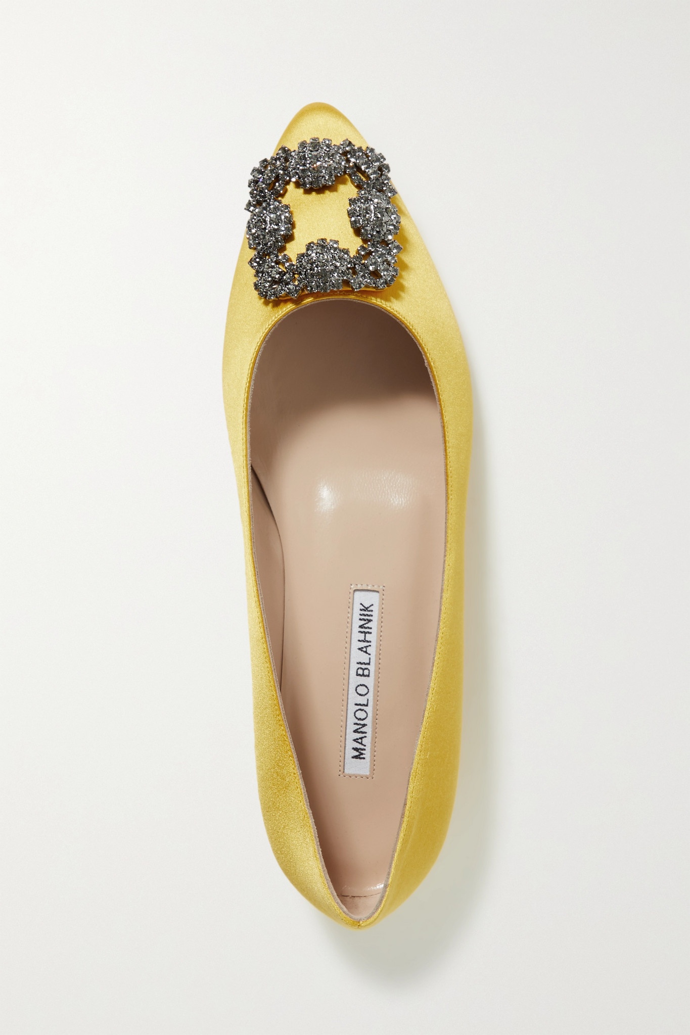 Hangisi embellished satin point-toe flats - 5