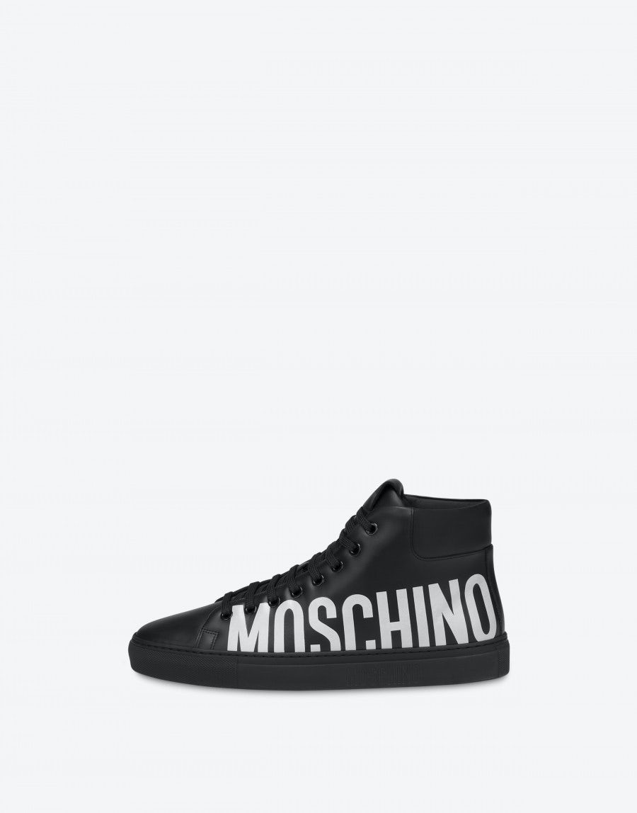 LEATHER HIGH SNEAKERS WITH LOGO - 2