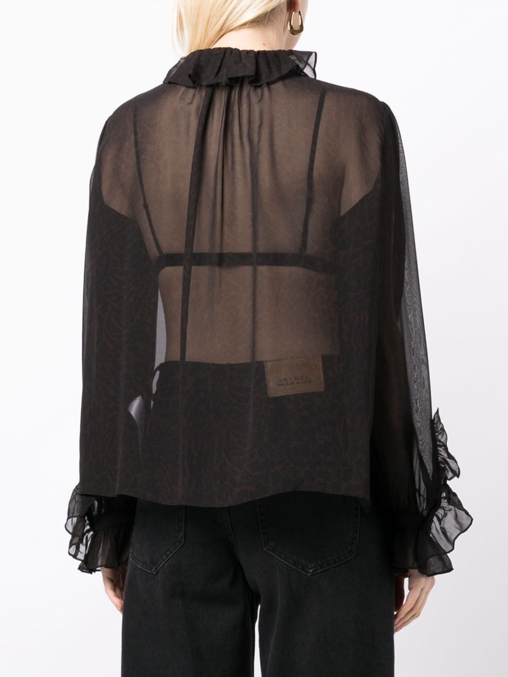 ruffled button-up silk shirt - 4