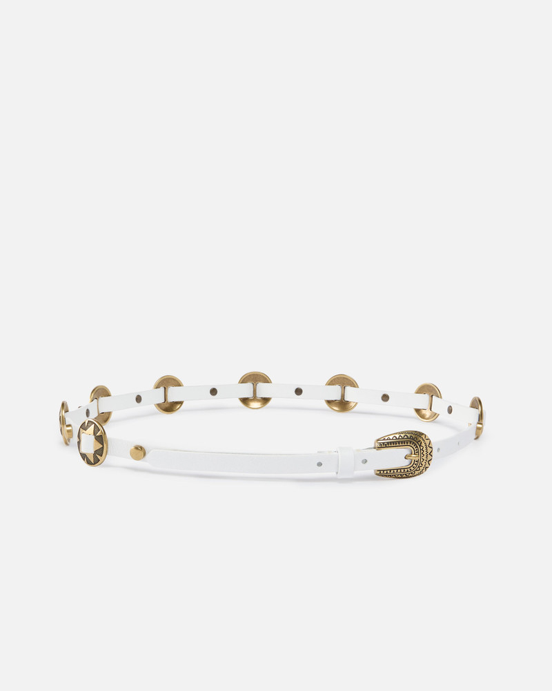 PINKO THIN BELT WITH ENGRAVED METAL PLATES 1CM outlook
