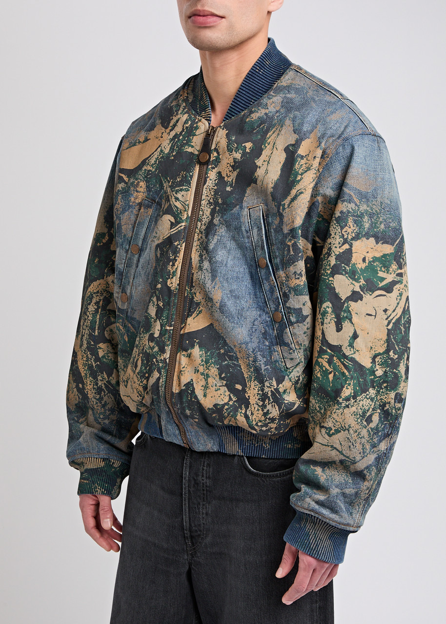 Acne Studios Printed Padded Denim Bomber Jacket - 2