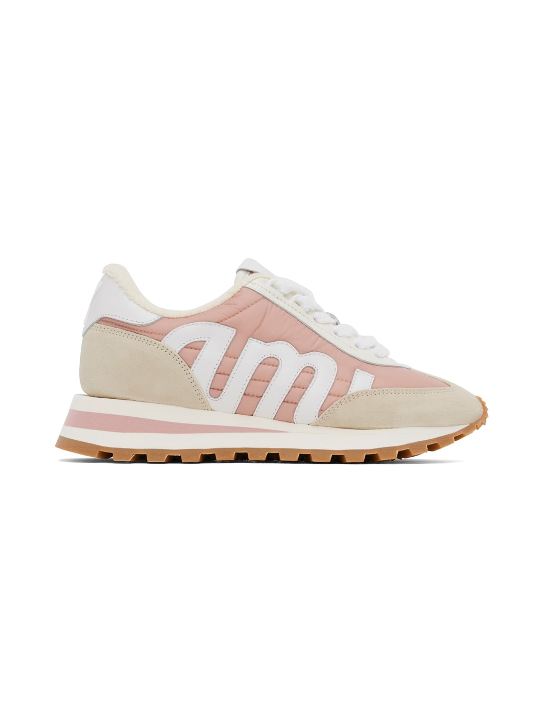 Pink & White Ami Rush Sneakers - 1