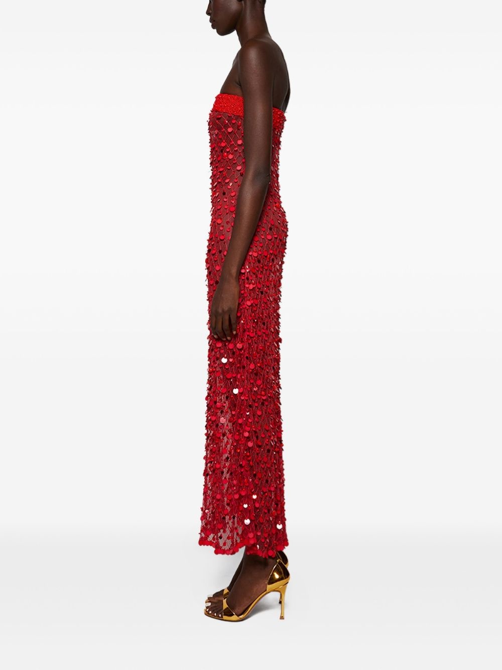 sequin-embellished midi dress - 4