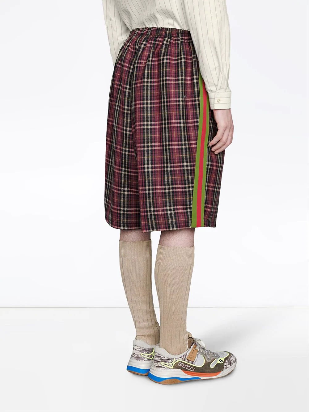 oversized tartan shorts - 4