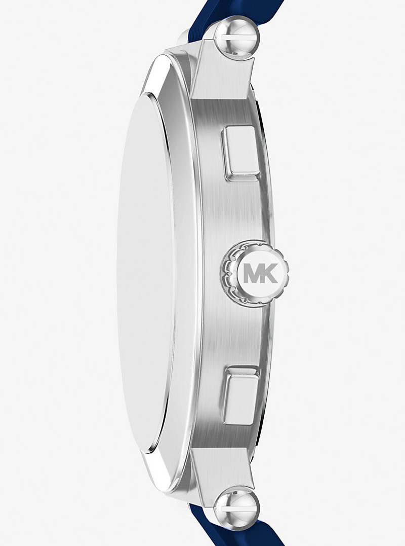 MICHAEL KORS Oversized Billie Silver-Tone and Silicone Watch outlook