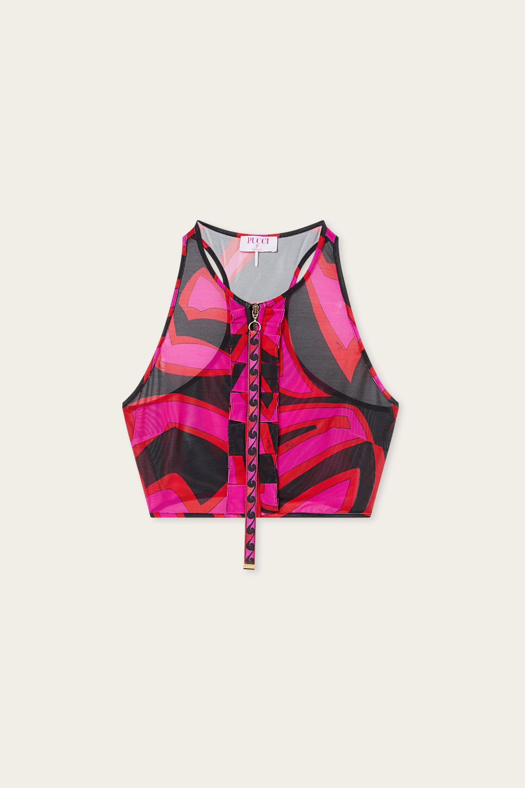 LABIRINTO PRINT RUFFLE SLEEVELESS TOP - 1