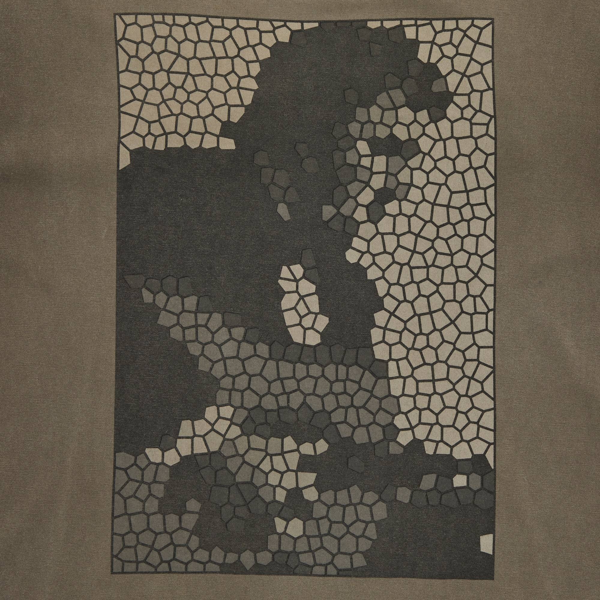 Vintage Number (N)ine Johnny Cash Mosaic Tile Print Tee 'Faded Olive' - 3