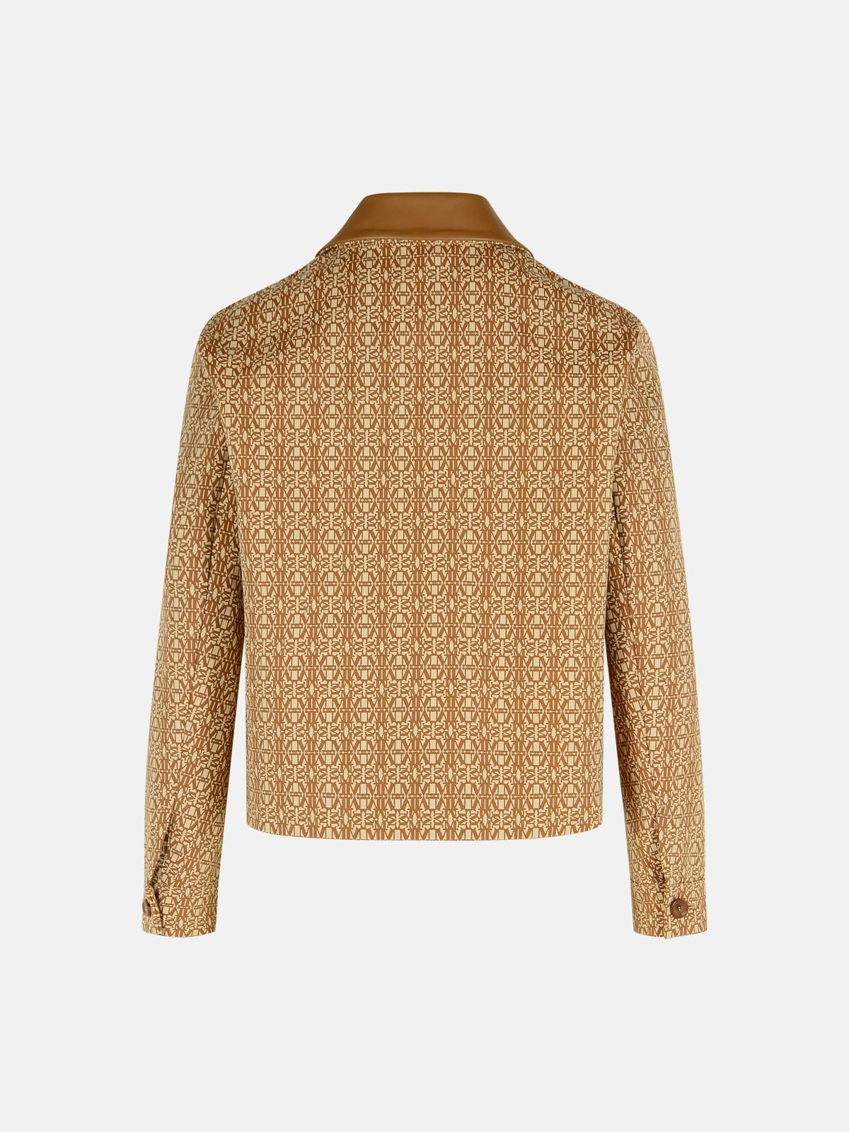 'VIBORG' CAMEL COTTON JACQUARD JACKET - 3