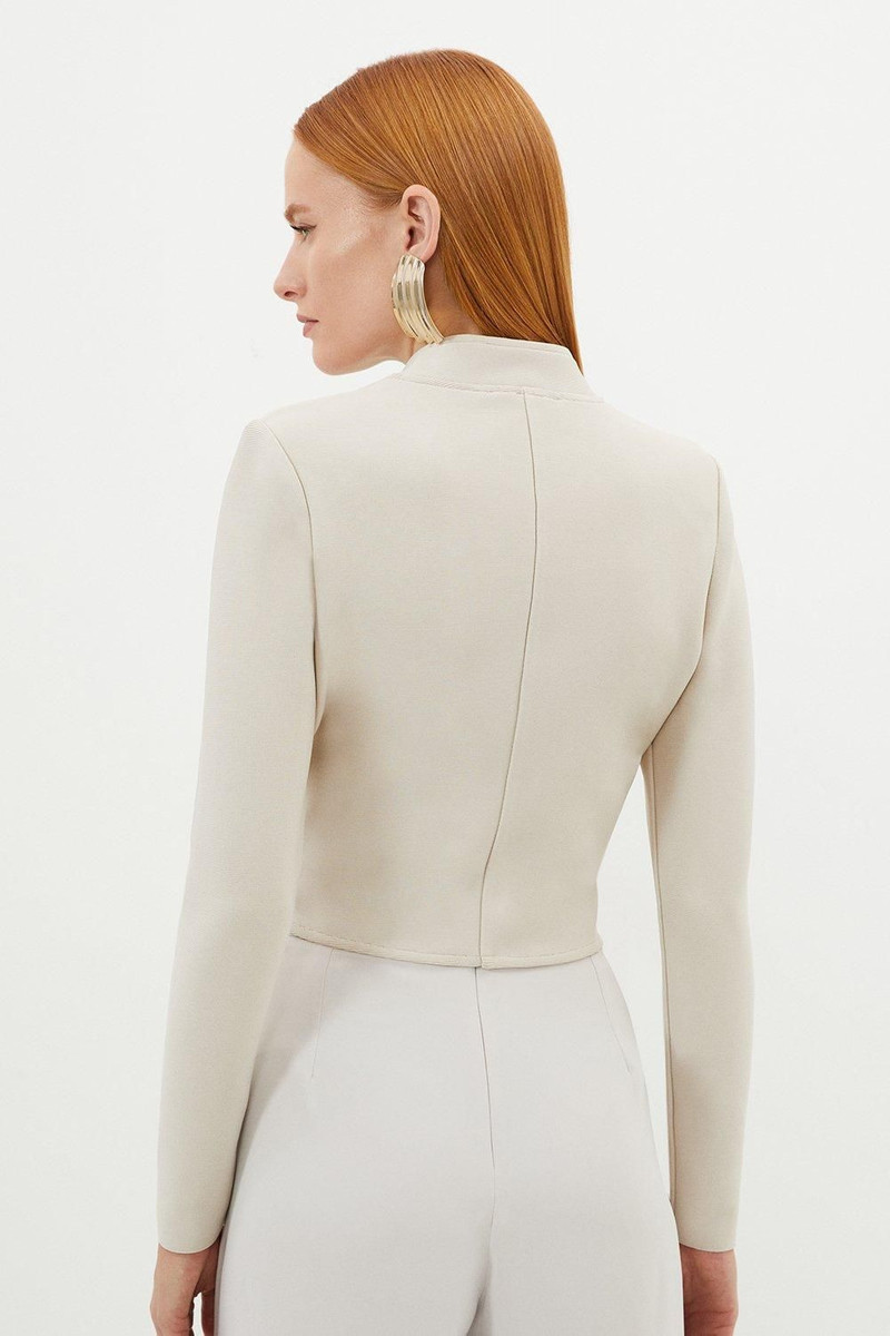 Figure Form Bandage Cropped Button Up Knit Jacket 5