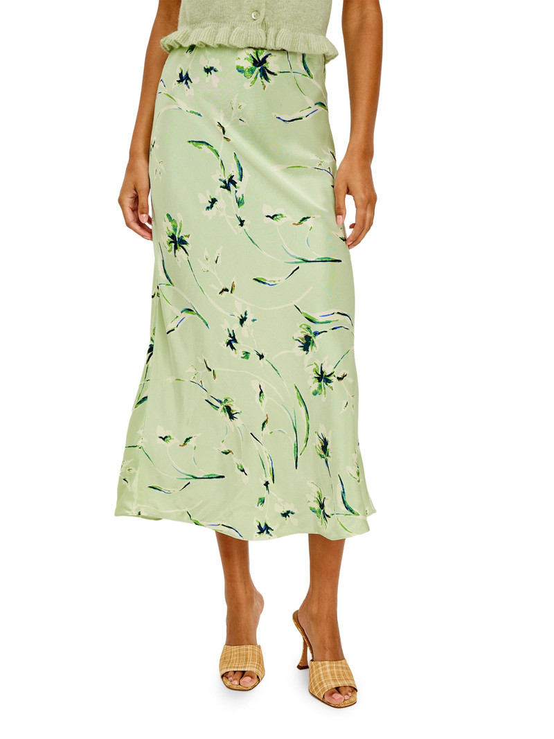 Women's Anya Floral Midi-Skirt - Mint Linnea 3